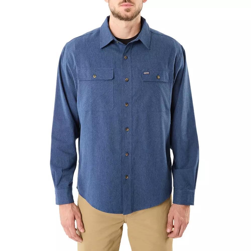 Men's Smith's Workwear Regular-Fit Solid Two-Pocket Flannel Button-Down Shirt,  Product Image