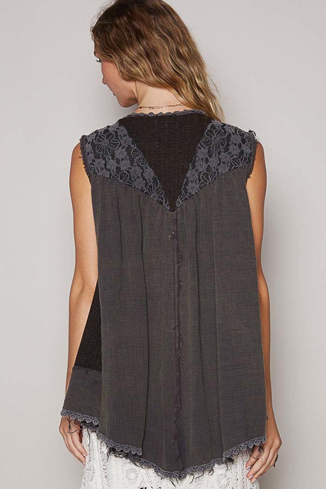 Sleeveless Cardigan Top Product Image