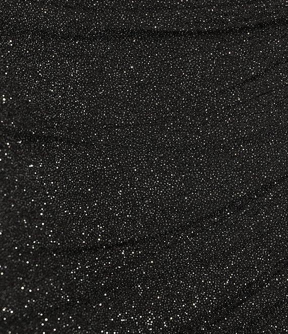 Midnight Doll Spaghetti Strap Glitter Knit Rhinestone Bodycon Dress Product Image