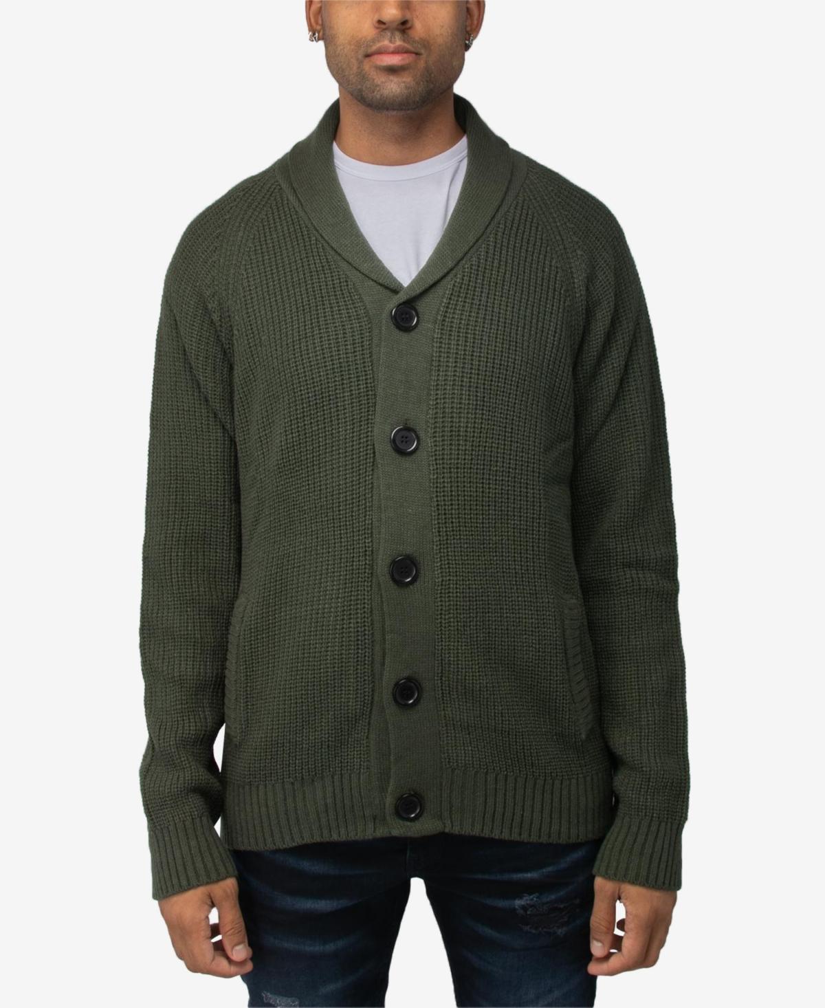 Men's Xray Shawl-Collar Knitted Cardigan Sweater, Size: Large, Blue Product Image