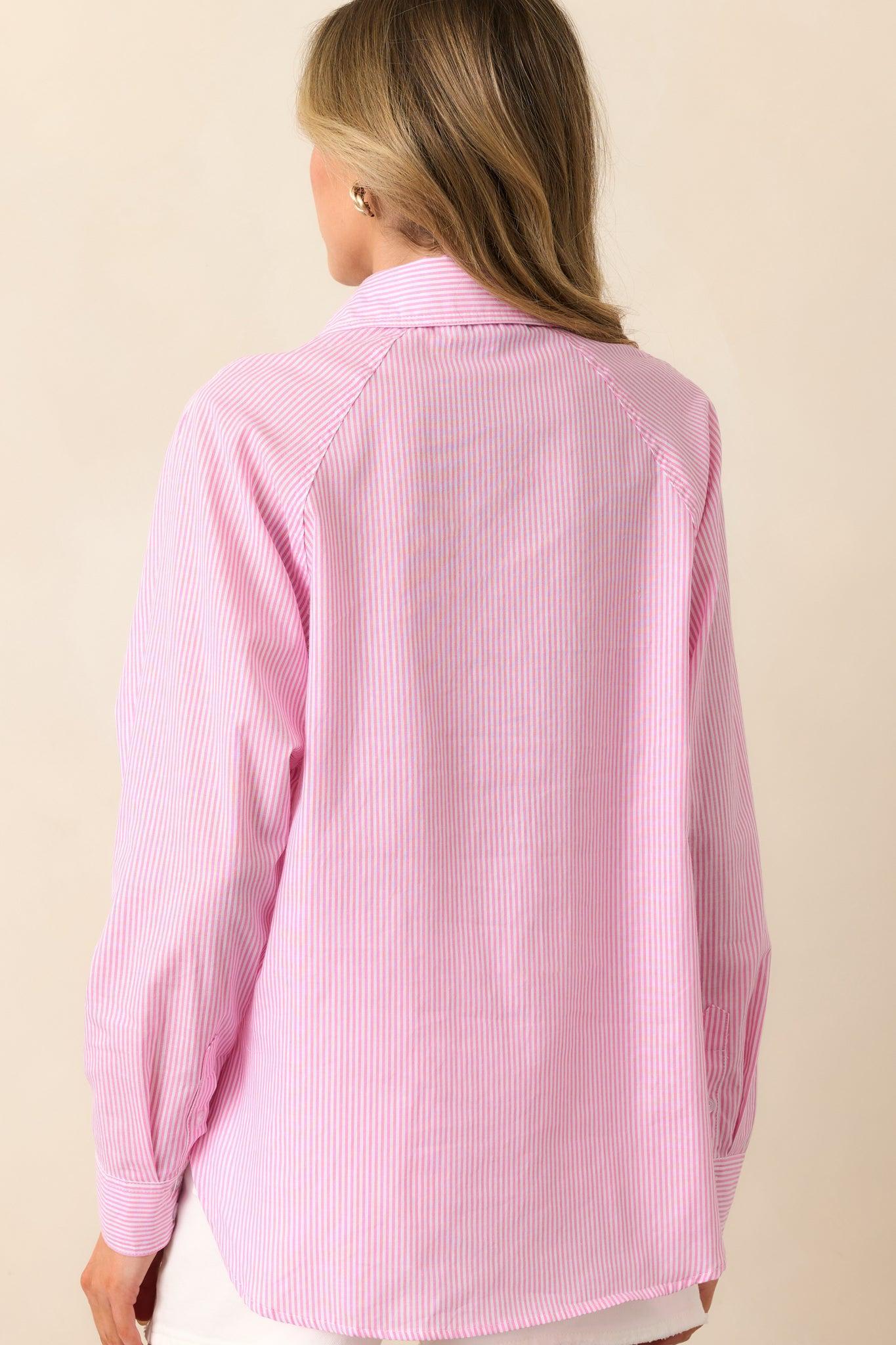 Sutton Peony Pink Stripe Cotton Top Product Image