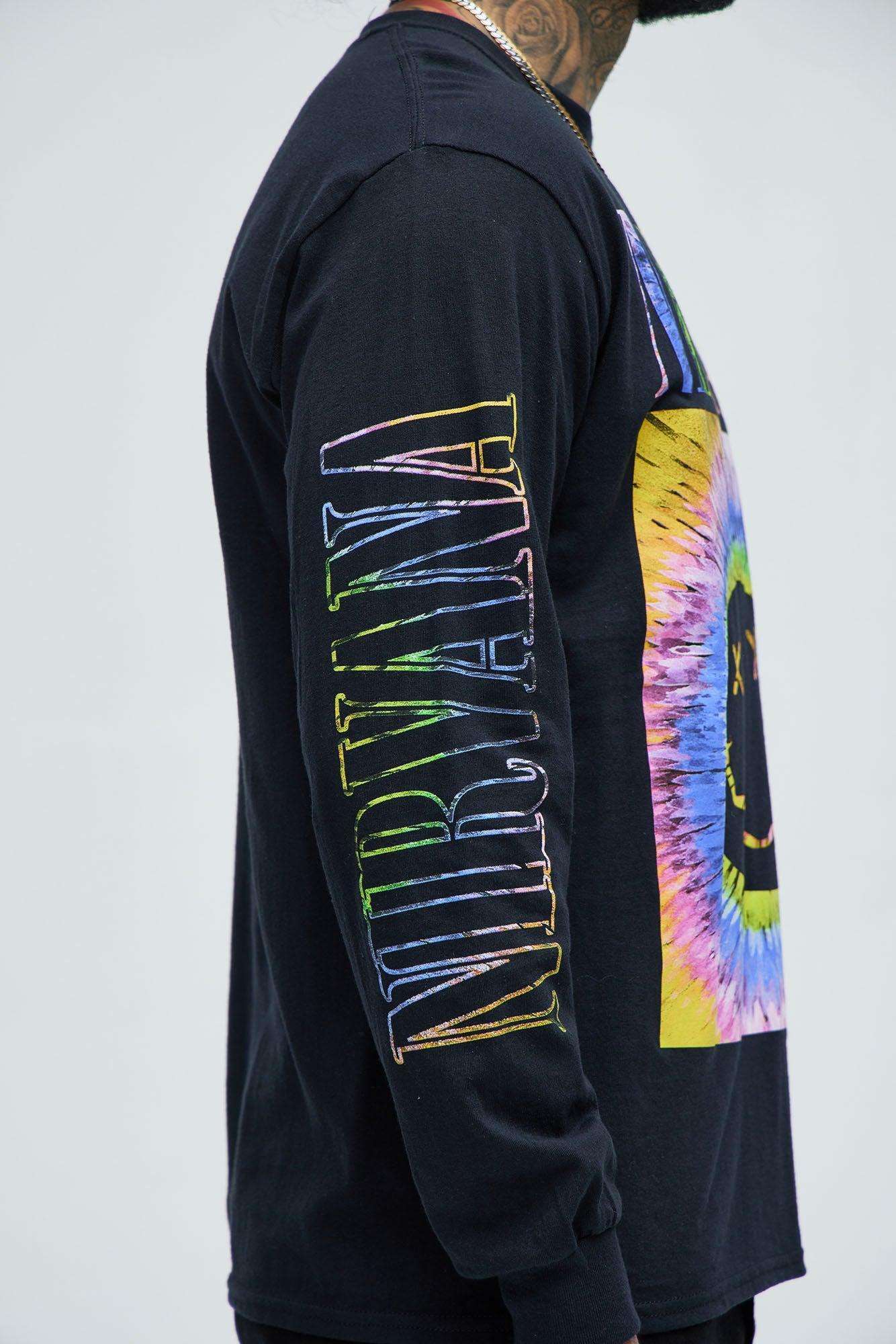 Nirvana Smiley Face Long Sleeve Tee - Black Product Image