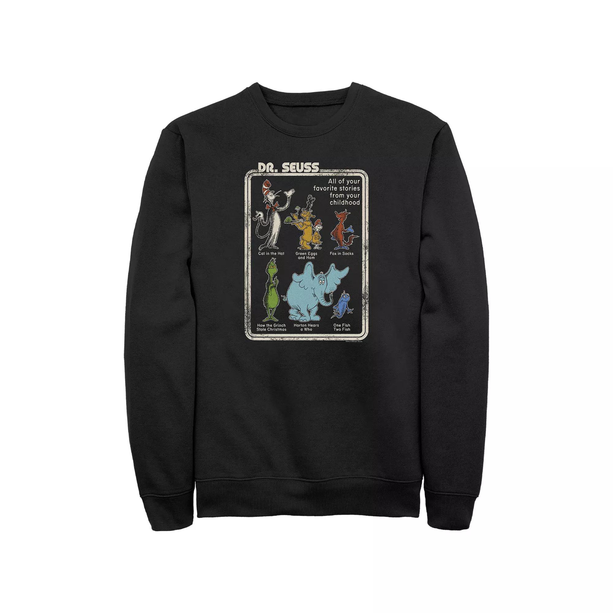 Big & Tall Dr. Seuss Stories From Your Childhood Graphic Fleece, Men's, Size: 4XL Tall, Black Product Image