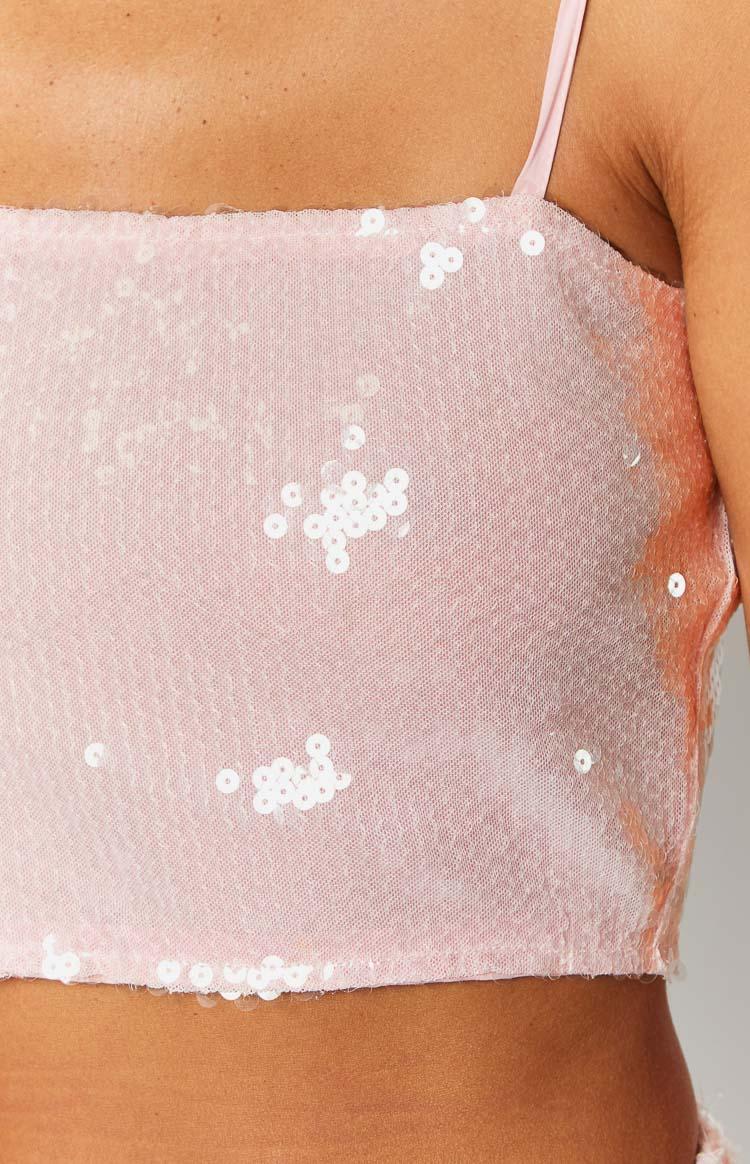 Bellah Pink Sequin Crop Top Baby Product Image