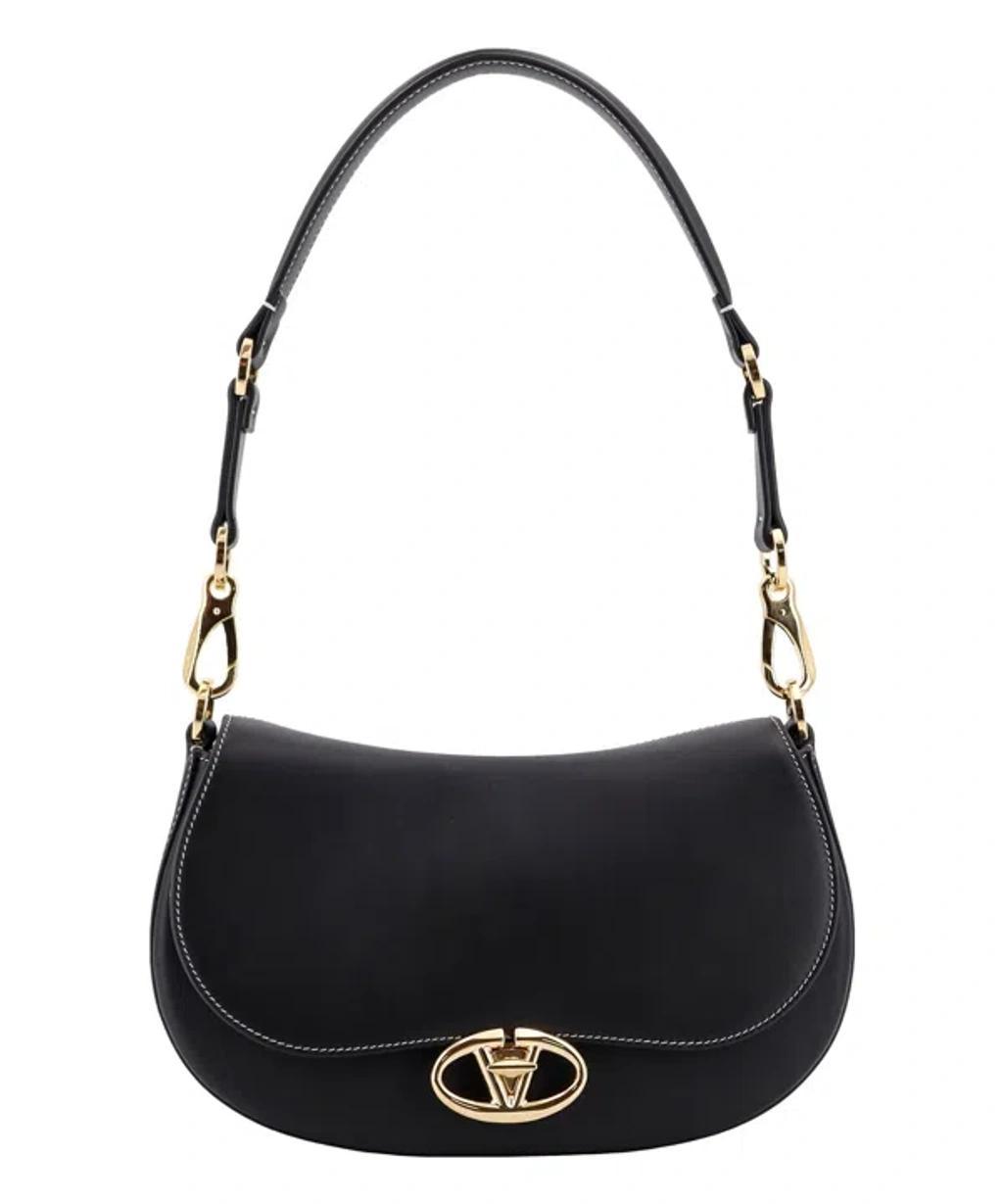 VALENTINO GARAVANI Vlogo Saddle Shoulder Bag In Black Product Image