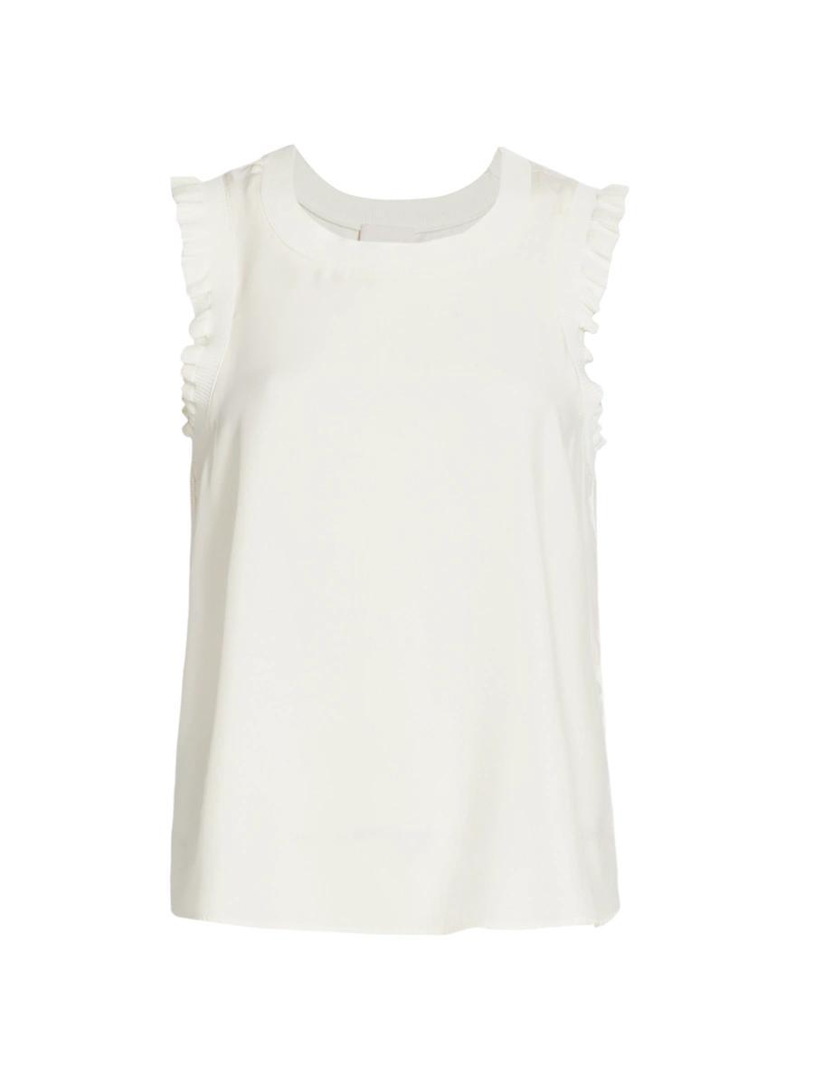 Tous Les Jours Lenore Crewneck Sleeveless Silk Top Product Image