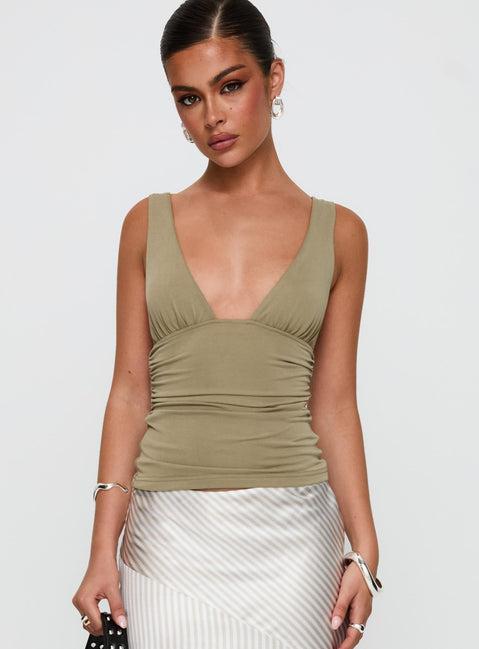 Sublime Ruched Top Green Product Image