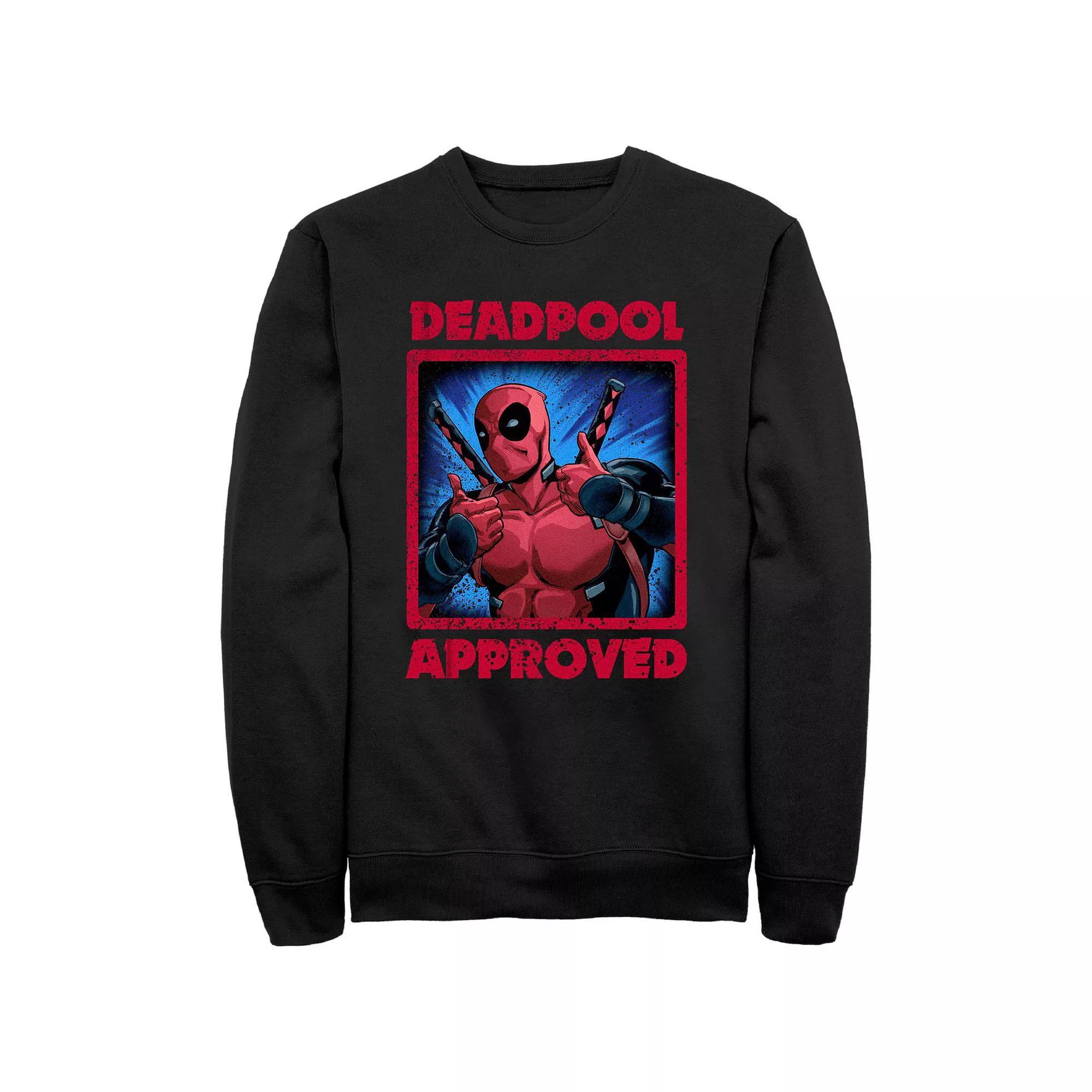 Men's Marvel Deadpool Approved Poster Graphic Fleece, Size: XXL, Black Product Image