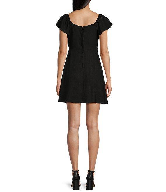 Copper Key Flutter Sleeve Tie Front Dress Product Image