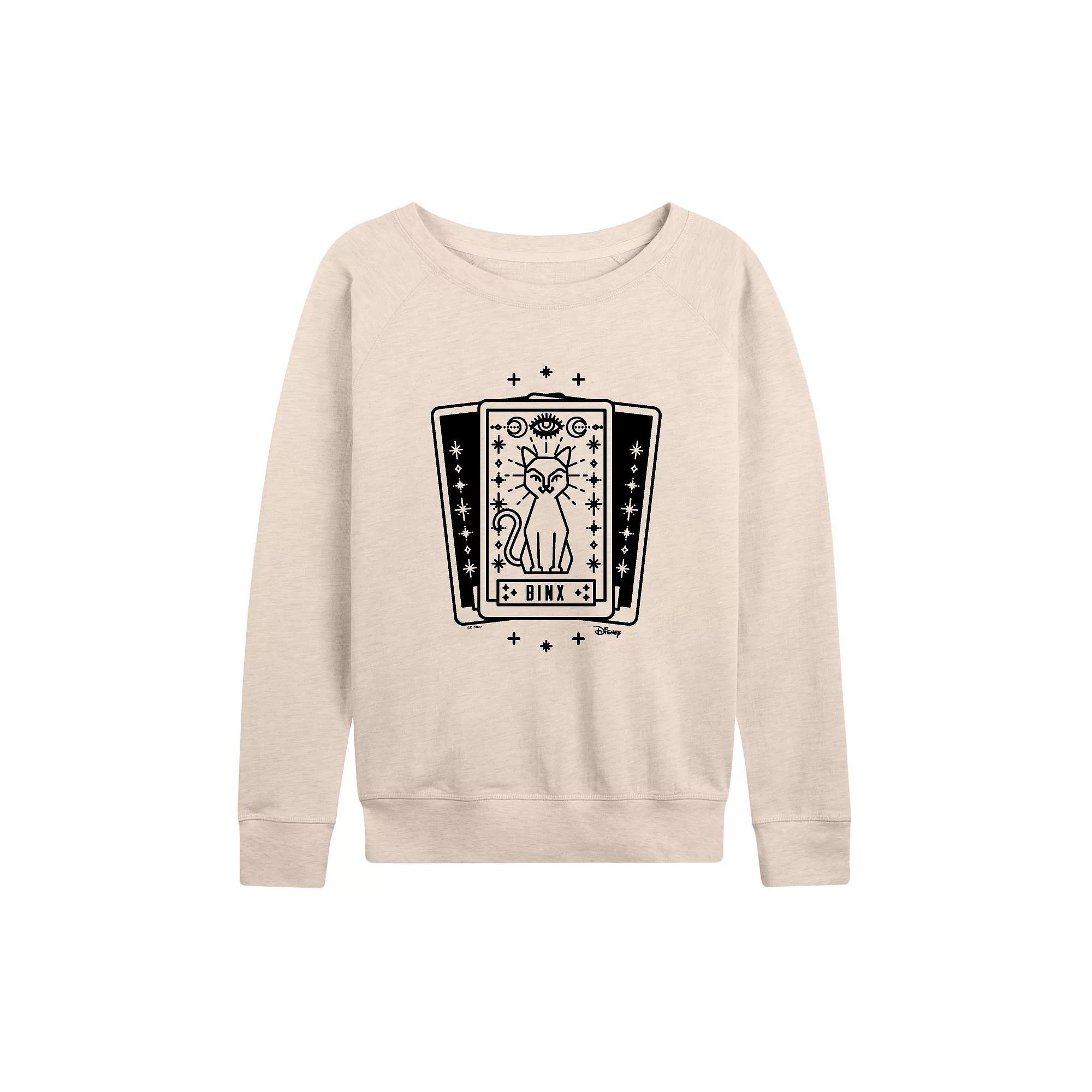 Disney's Hocus Pocus Women's Binx Tarot Card French Terry Long Sleeve Tee,  Product Image