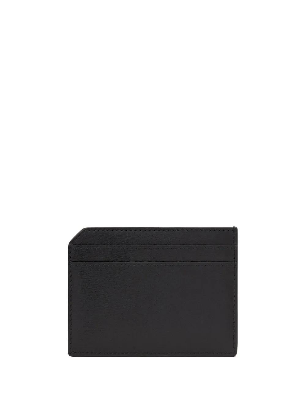 SAINT LAURENT Tiny Cassandre Leather Cardholder In Black Product Image