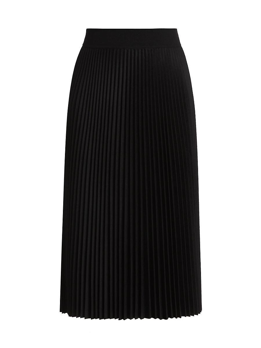 Pleated Flannel Combo Midi Skirt Product Image