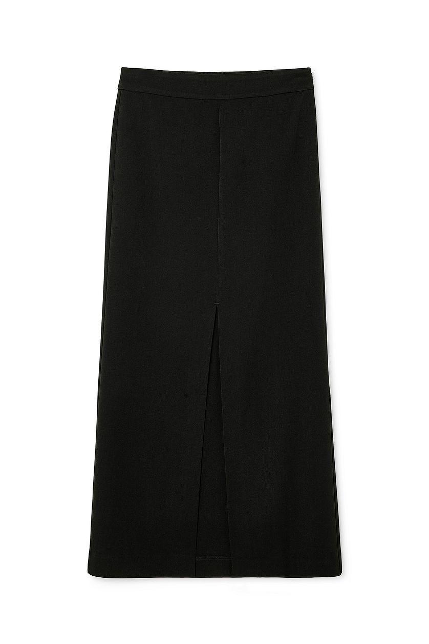 Tailored Front Slit Midi Skirt Product Image