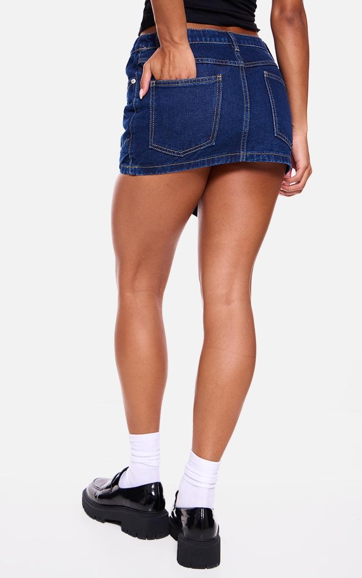 Indigo Denim Wrap Around Mini Skirt Product Image