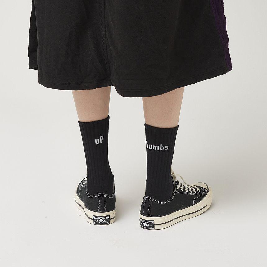 Lettering Print Socks Product Image