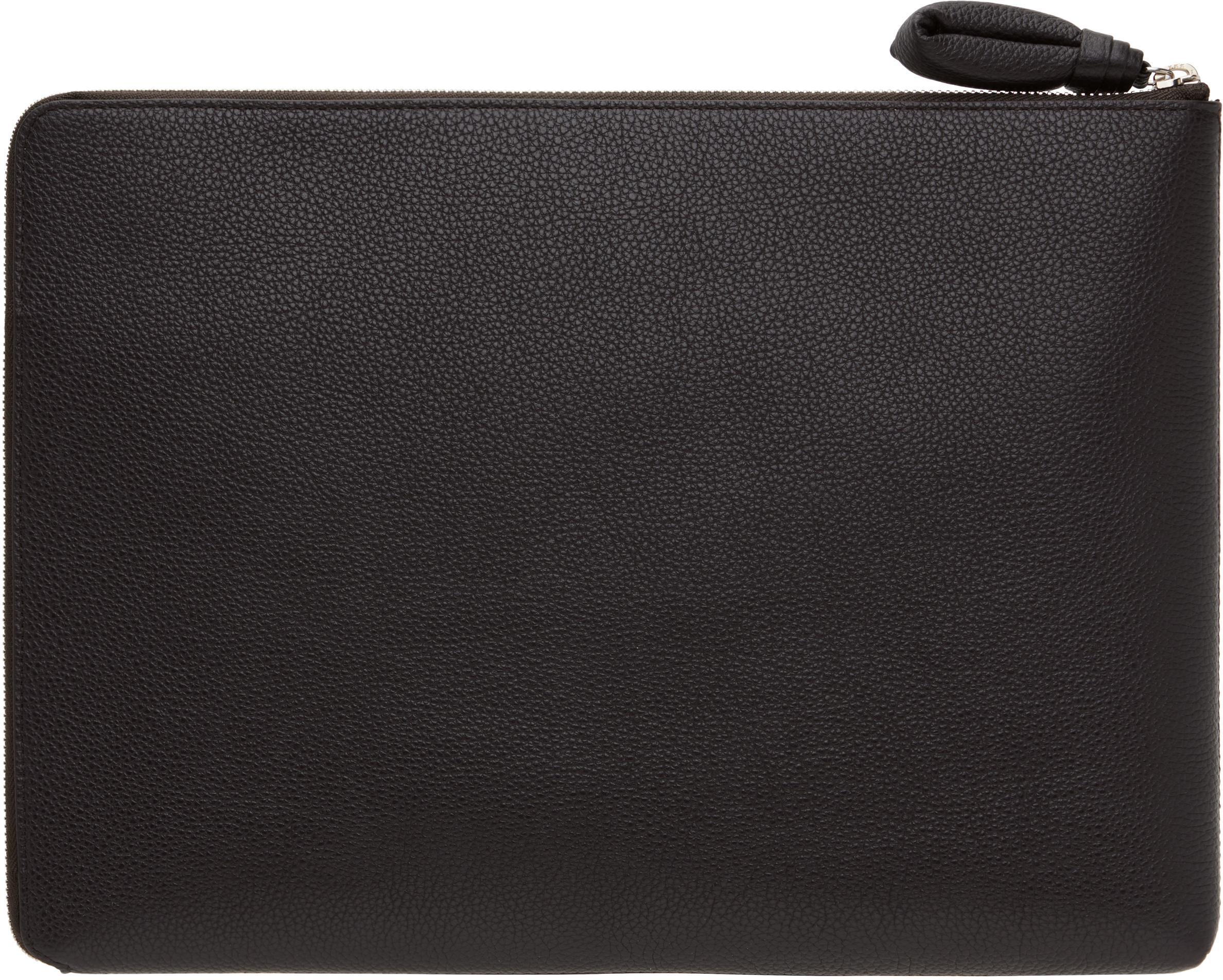 LEMAIRE Brown Soft Grained Leather Document Holder In Br490 Dark Chocolate Product Image