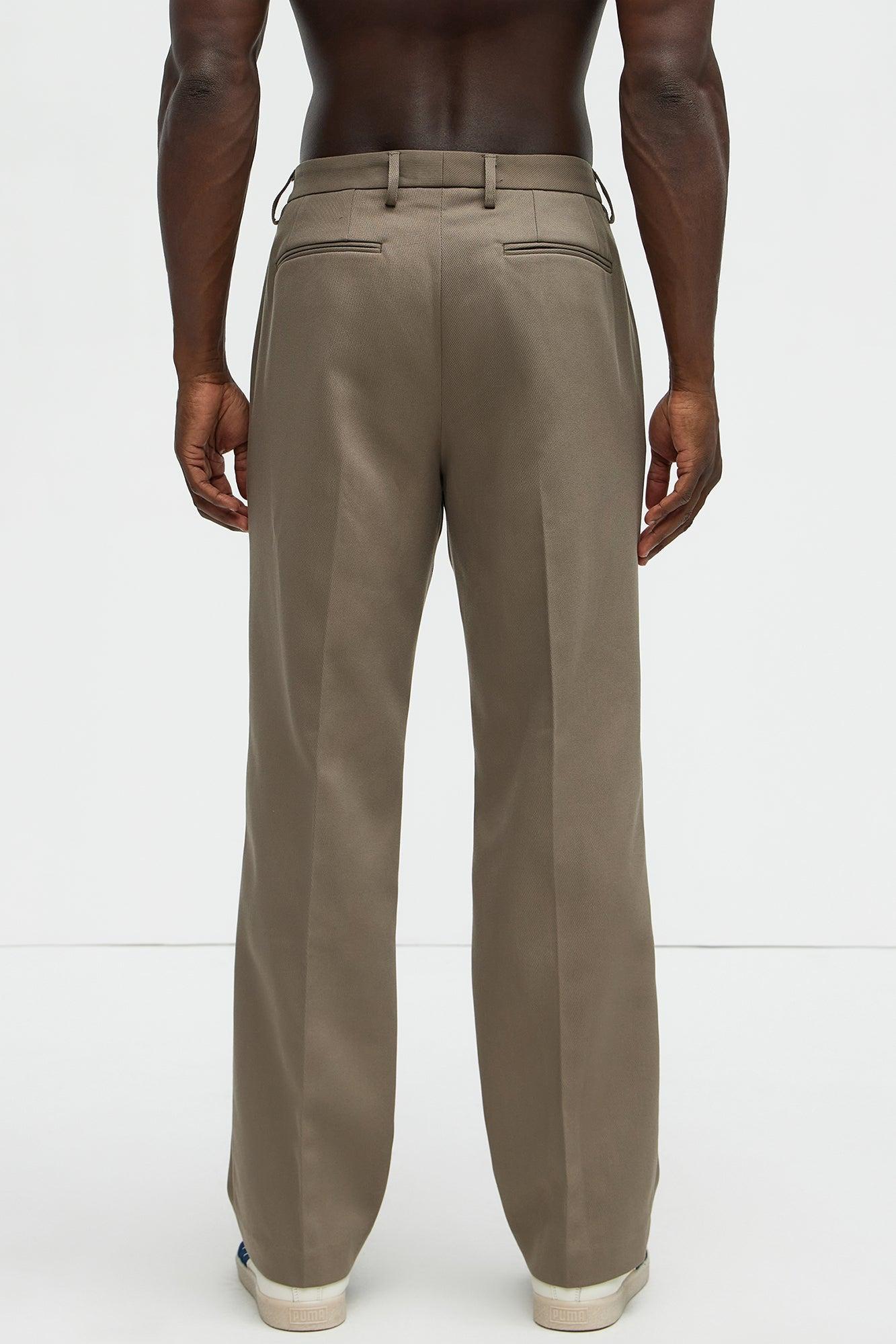 Kevin Twill Textured Straight Trousers - Brown Product Image