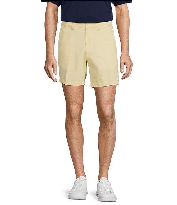 Roundtree & Yorke The Cloud Collection 7#double; Flat Front Washed Chino Shorts Product Image