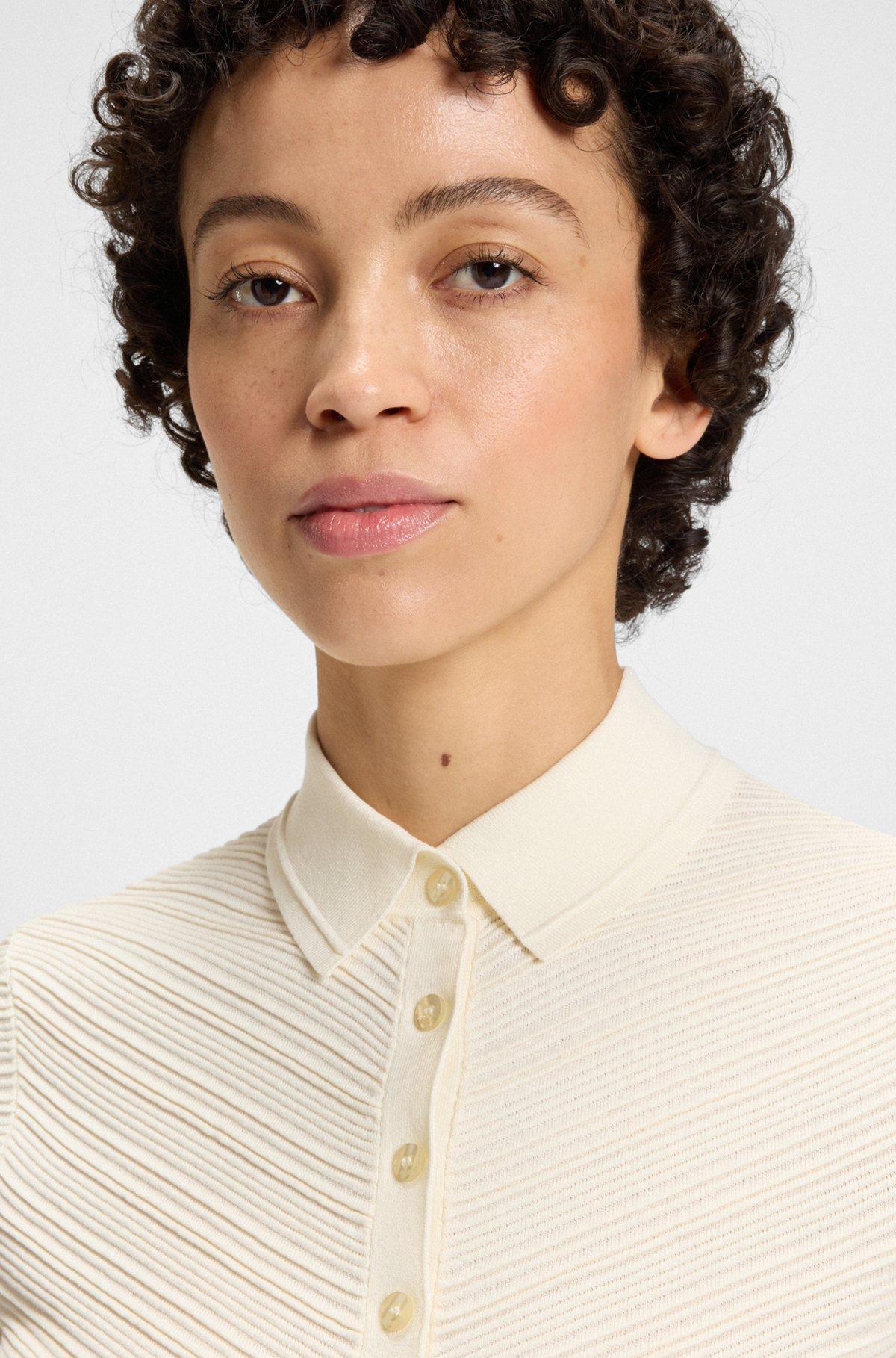 Structured sweater with polo collar Product Image