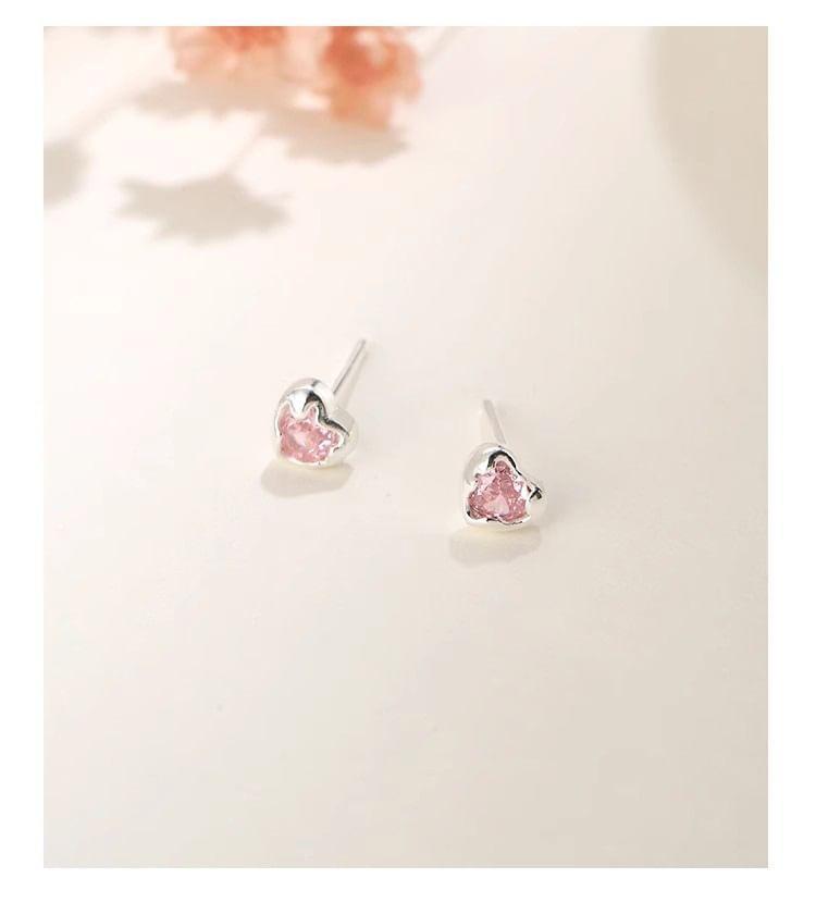 Heart Rhinestone Stud Earring Product Image