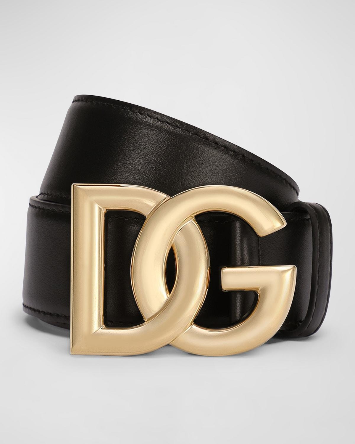 DG Logo Buckle Leather Belt Product Image