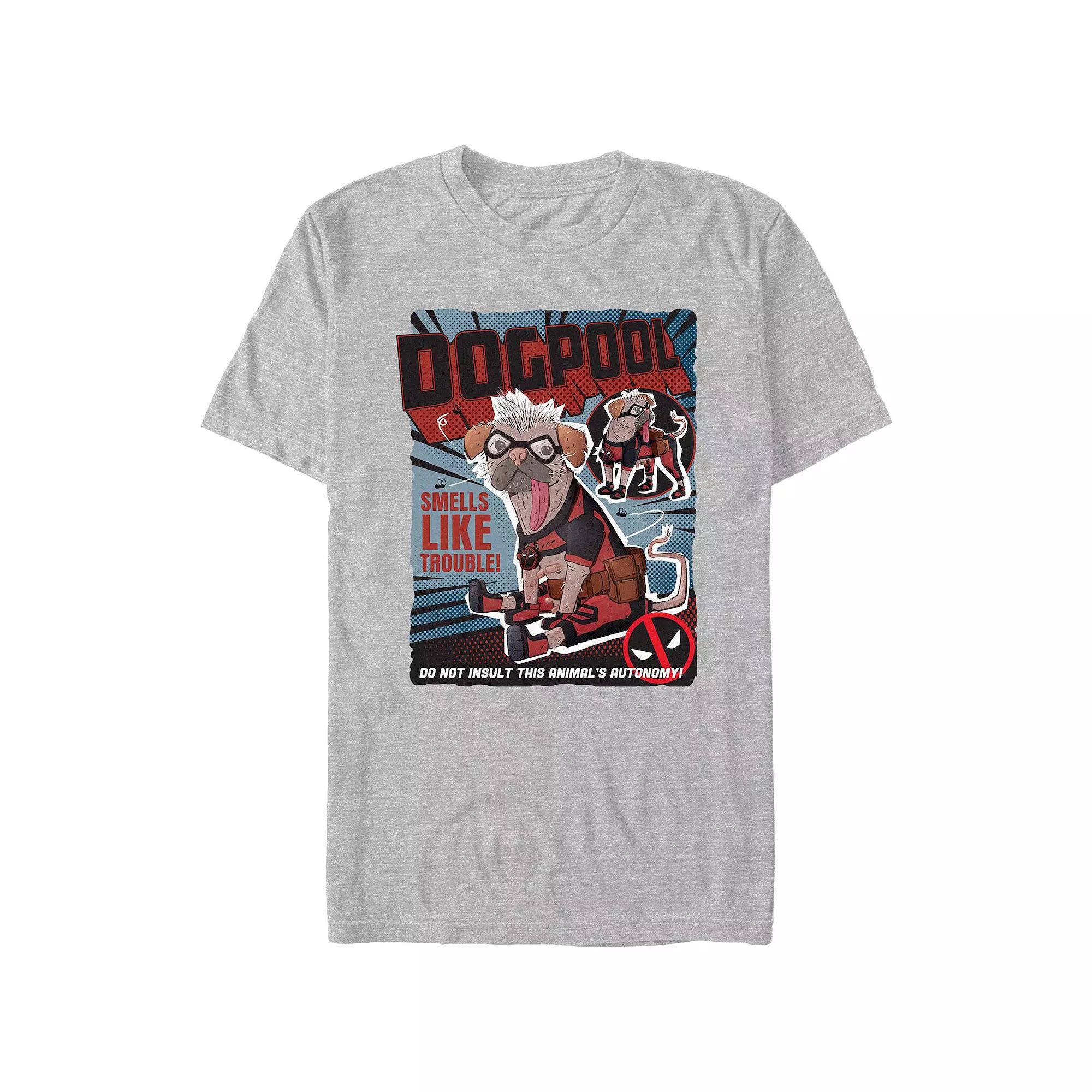 Men's Deadpool And Wolverine Dogpool Comic Book Cover Graphic Tee, Size: Small, Athletic Grey Product Image