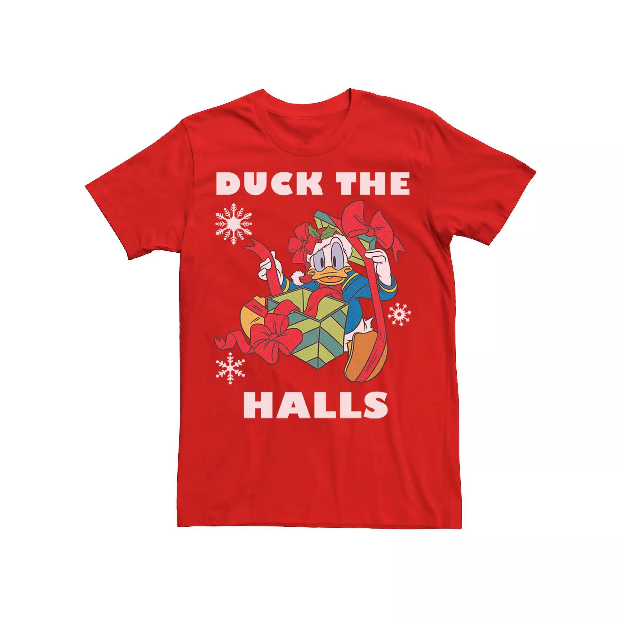 Disney's Donald Duck The Halls Christmas Portrait Men's Tee,  Product Image