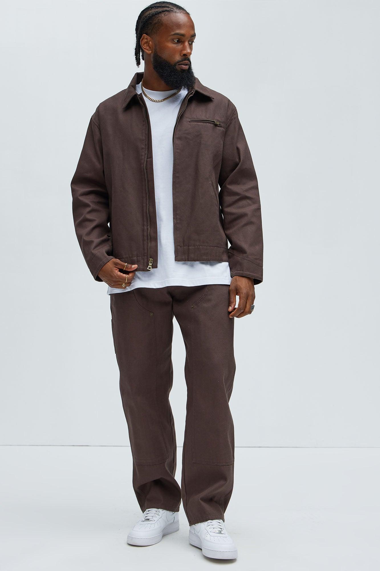 Alexander Utility Canvas Zip Work Jacket - Brown Product Image