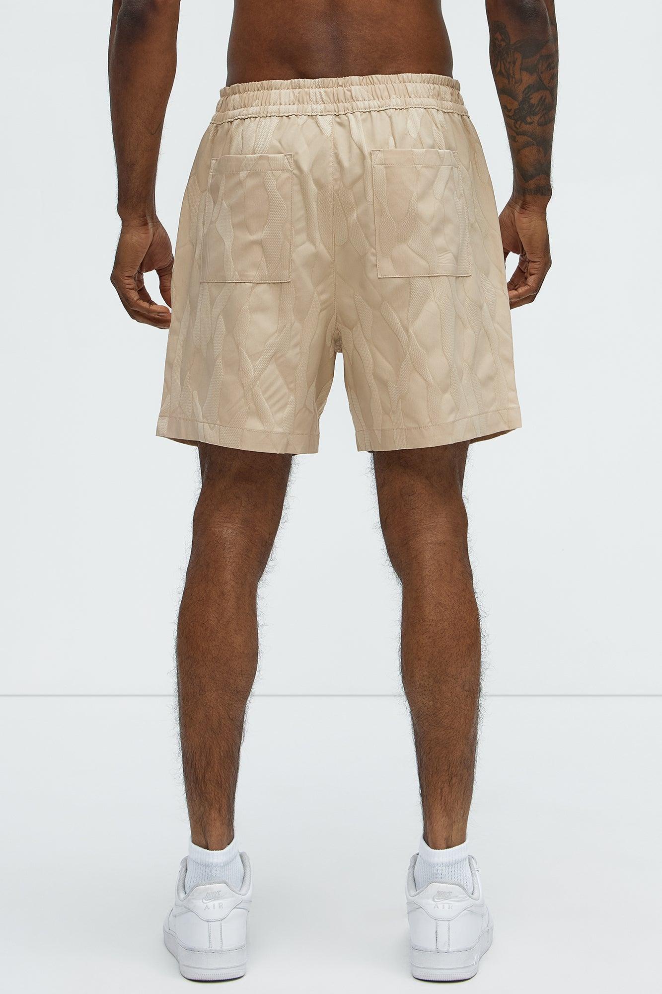 Paving Stone Jacquard Shorts - Tan Product Image