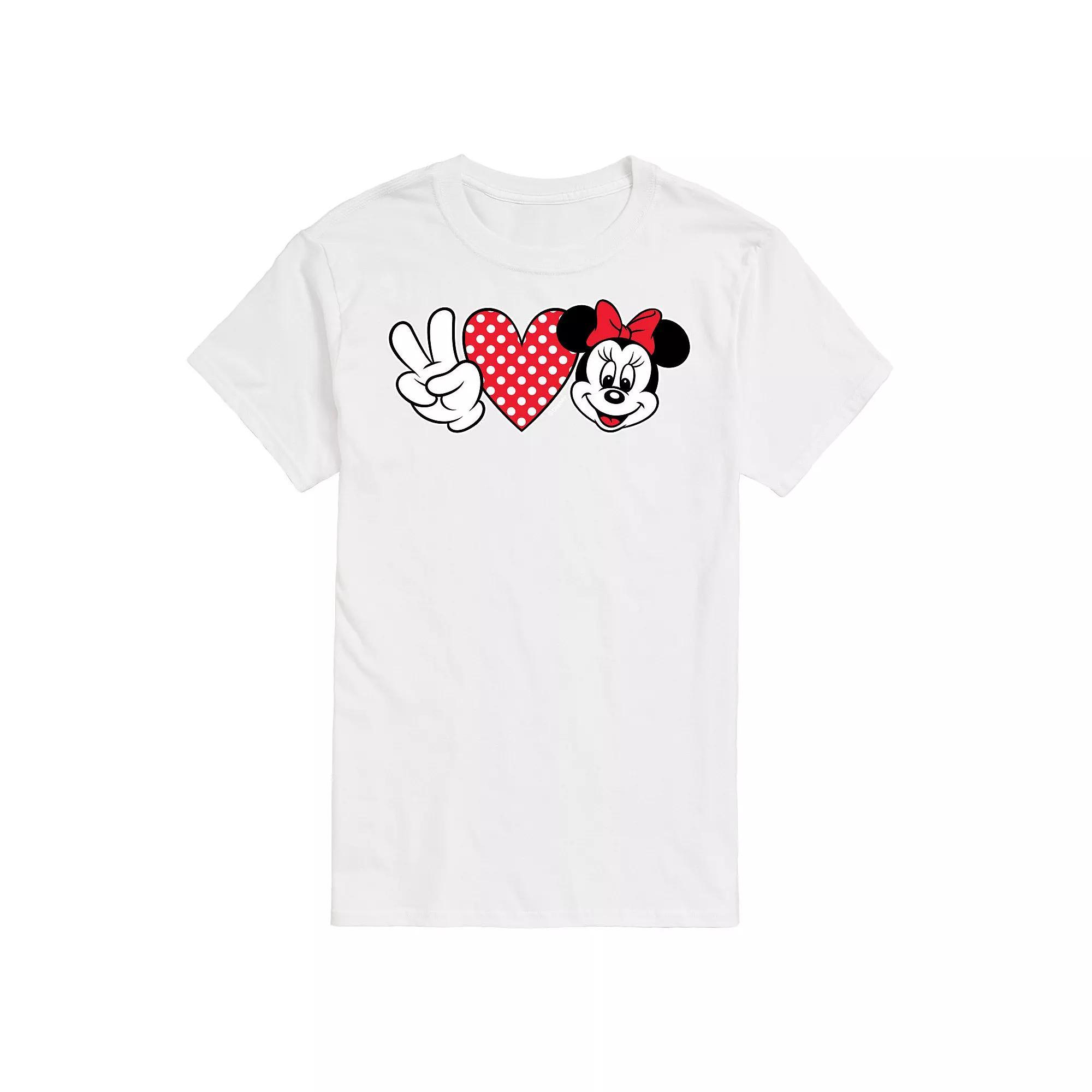 Disney's Minnie Mouse Big & Tall Peace Love Graphic Tee, Men's,  Product Image