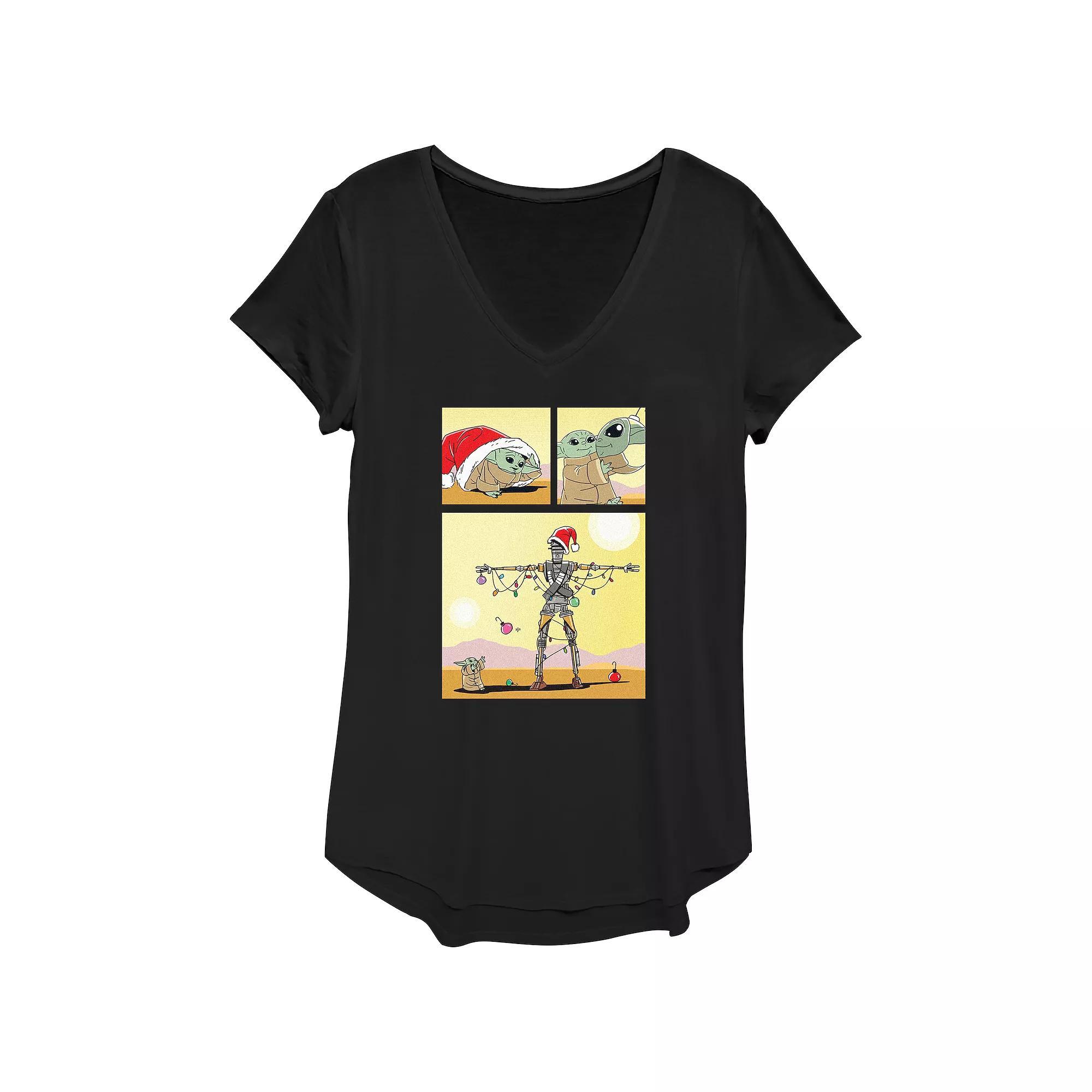 Women's Star Wars The Mandalorian The Child Christmas Robot Graphic Tee,  Product Image