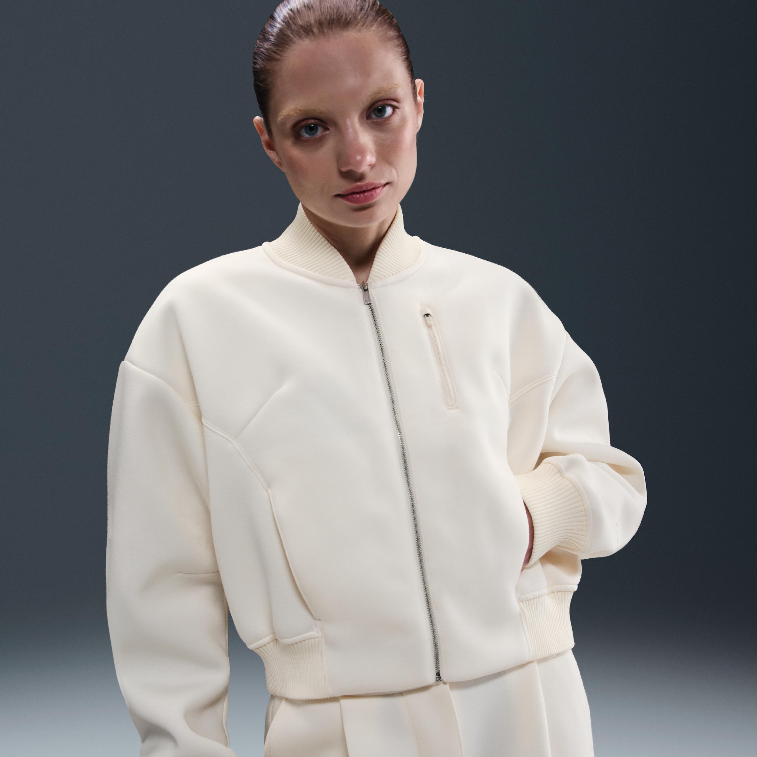 Womens Nike Sportswear Modern Fleece Oversize Destroyer Jacket | IB2679-133 Product Image