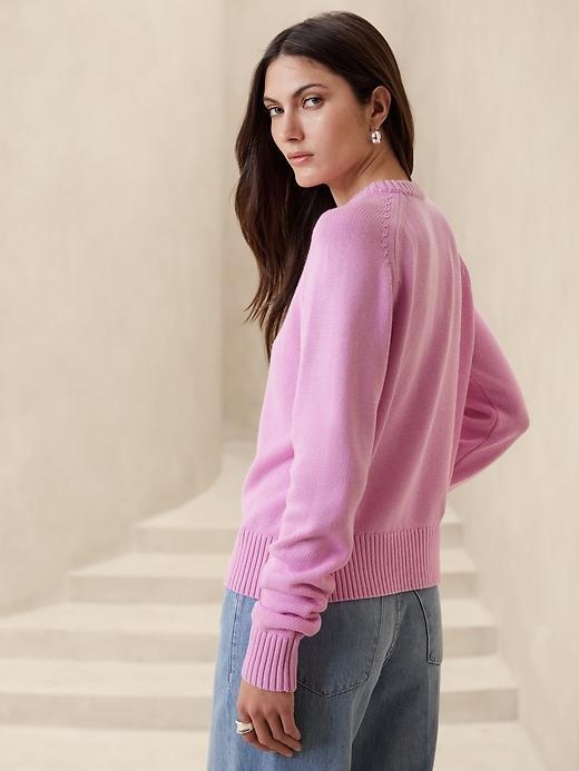 Cotton-Silk Crew-Neck Sweater Product Image