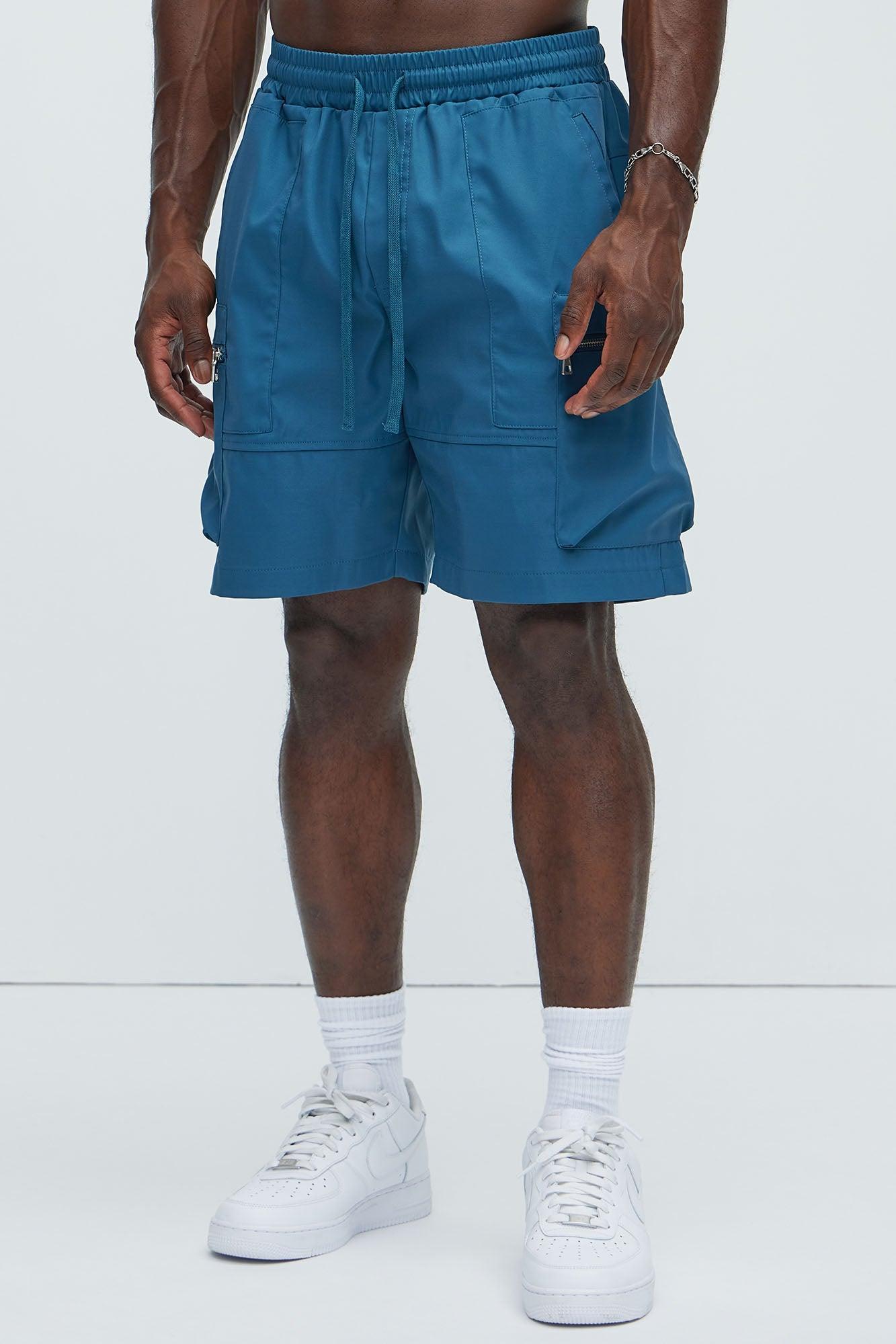 Maxey Cargo Shorts - Blue Product Image