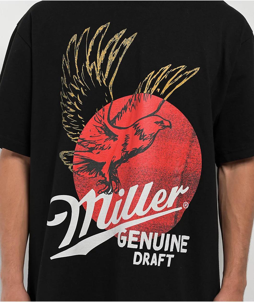 Miller Genuine Draft Wings Black T-Shirt Product Image