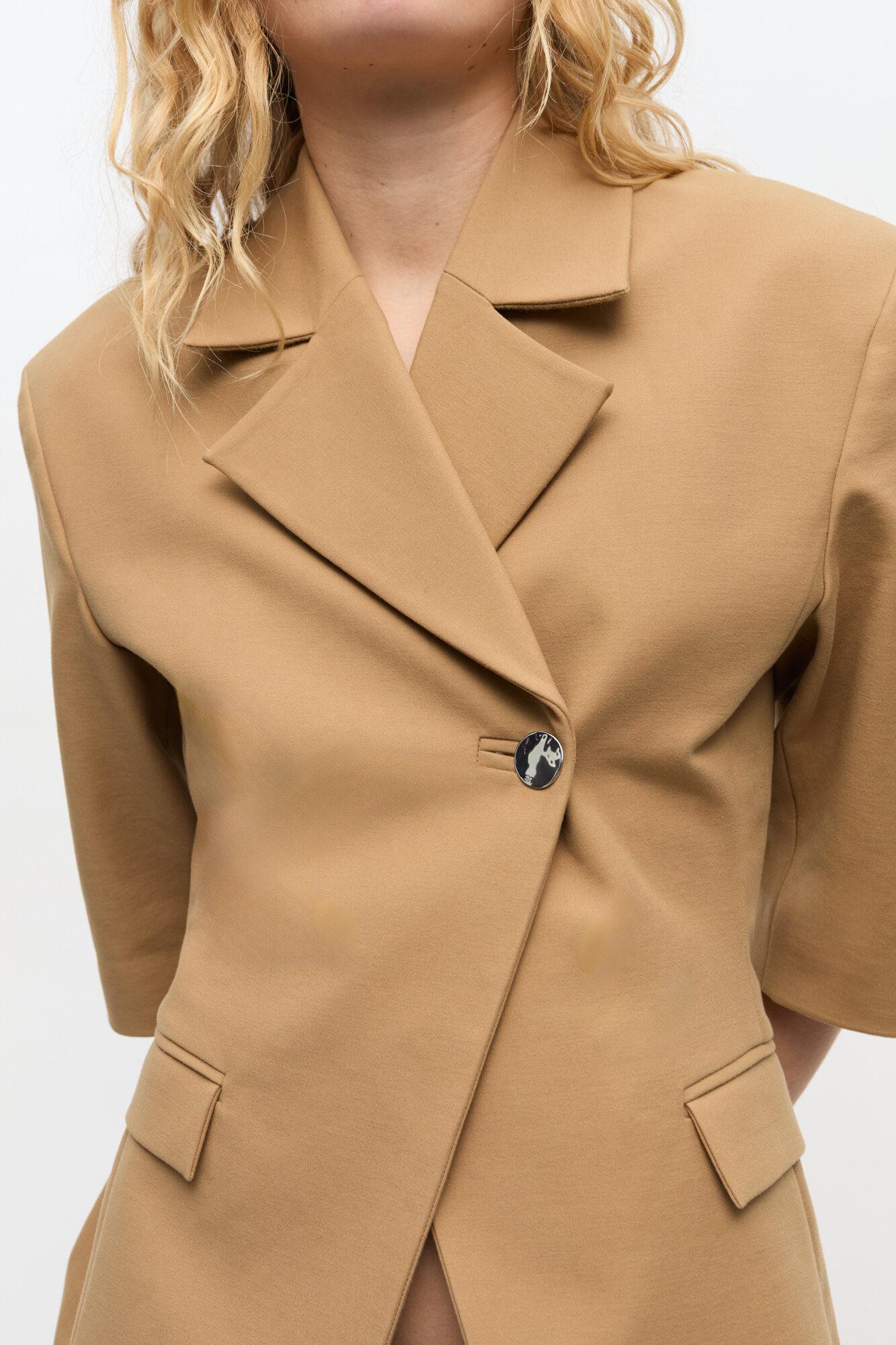 Camel 3/4 Sleeve Blazer Product Image
