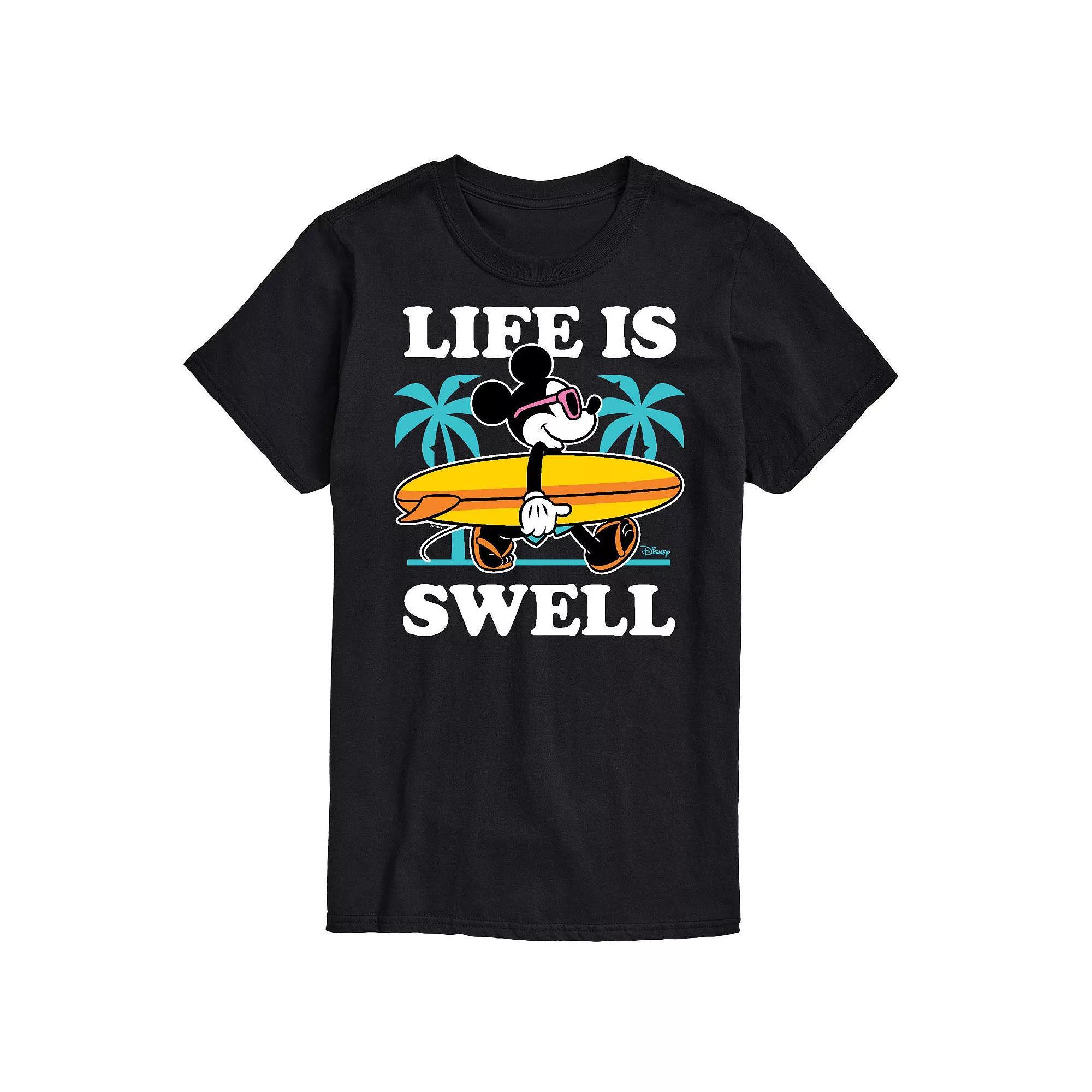 Disney's Mickey Mouse Big & Tall Life Is Swell Graphic Tee, Men's, Size: 4XL Tall, Black Product Image