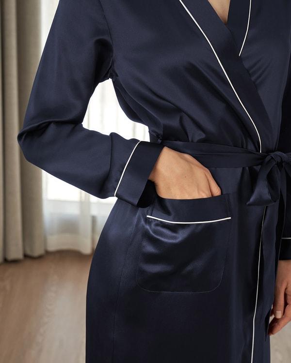 Contra Trim And Full Length Silk Robe Product Image