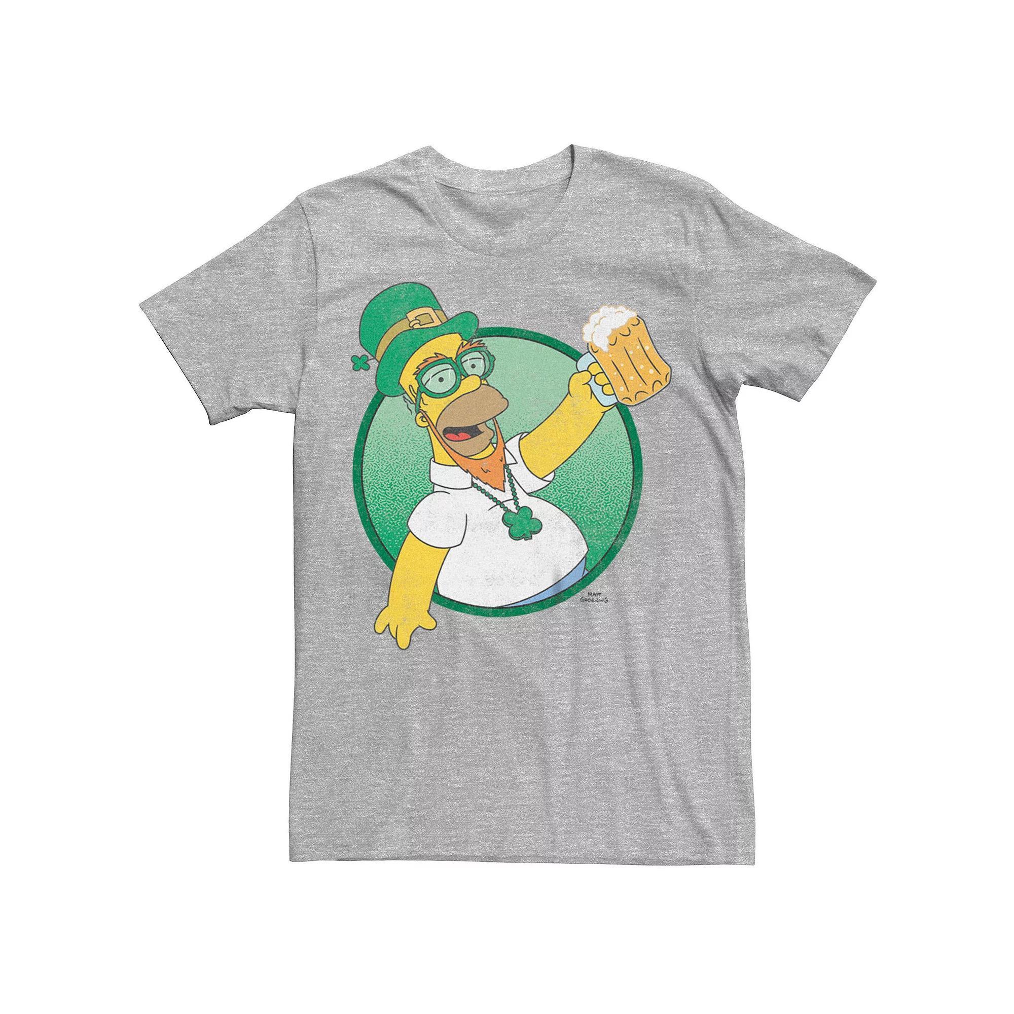 Big & Tall The Simpsons Homer Leprechaun Tee, Men's, Size: 4XB, Athletic Grey Product Image