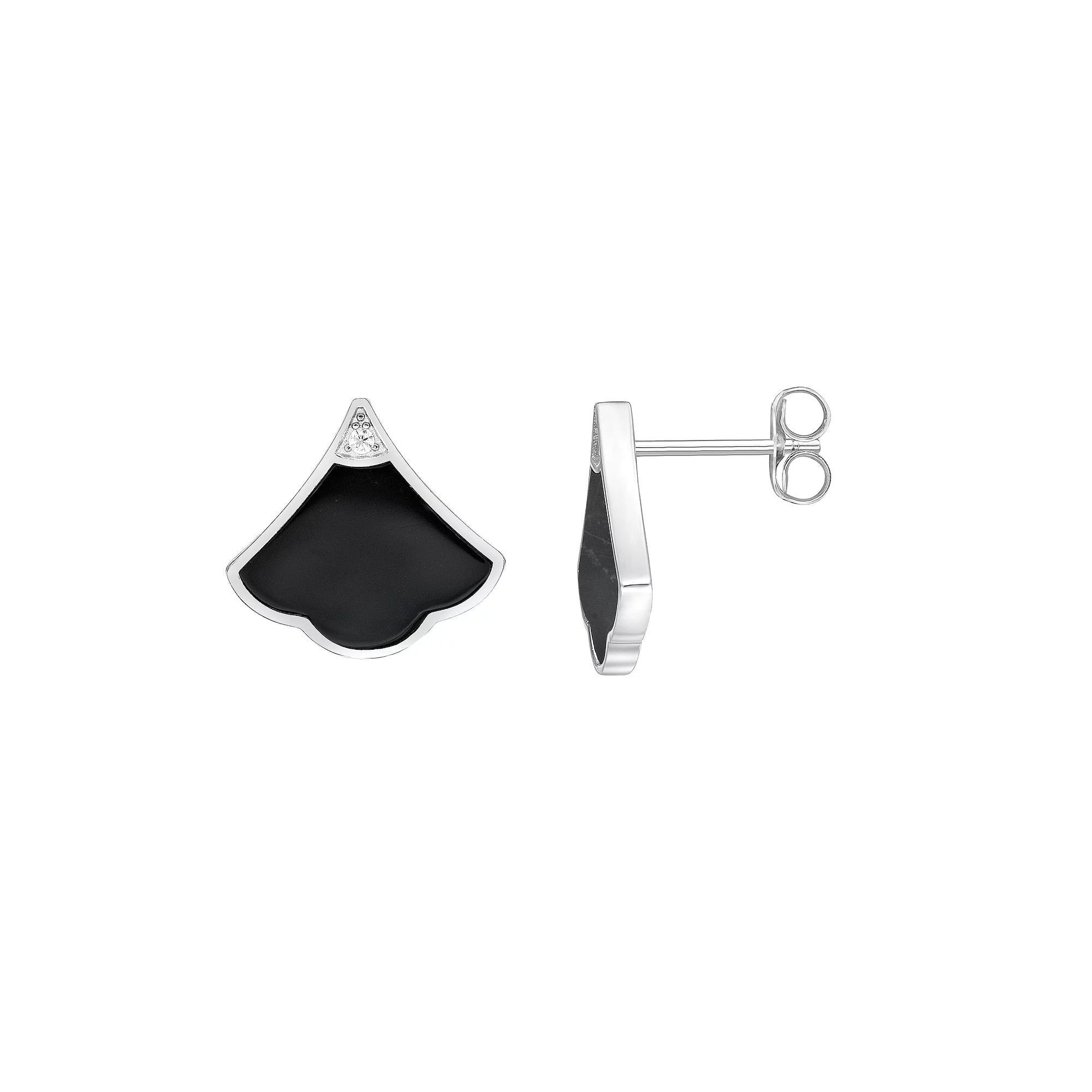 Gemminded Sterling Silver Black Onyx Stud Earrings, Women's Product Image