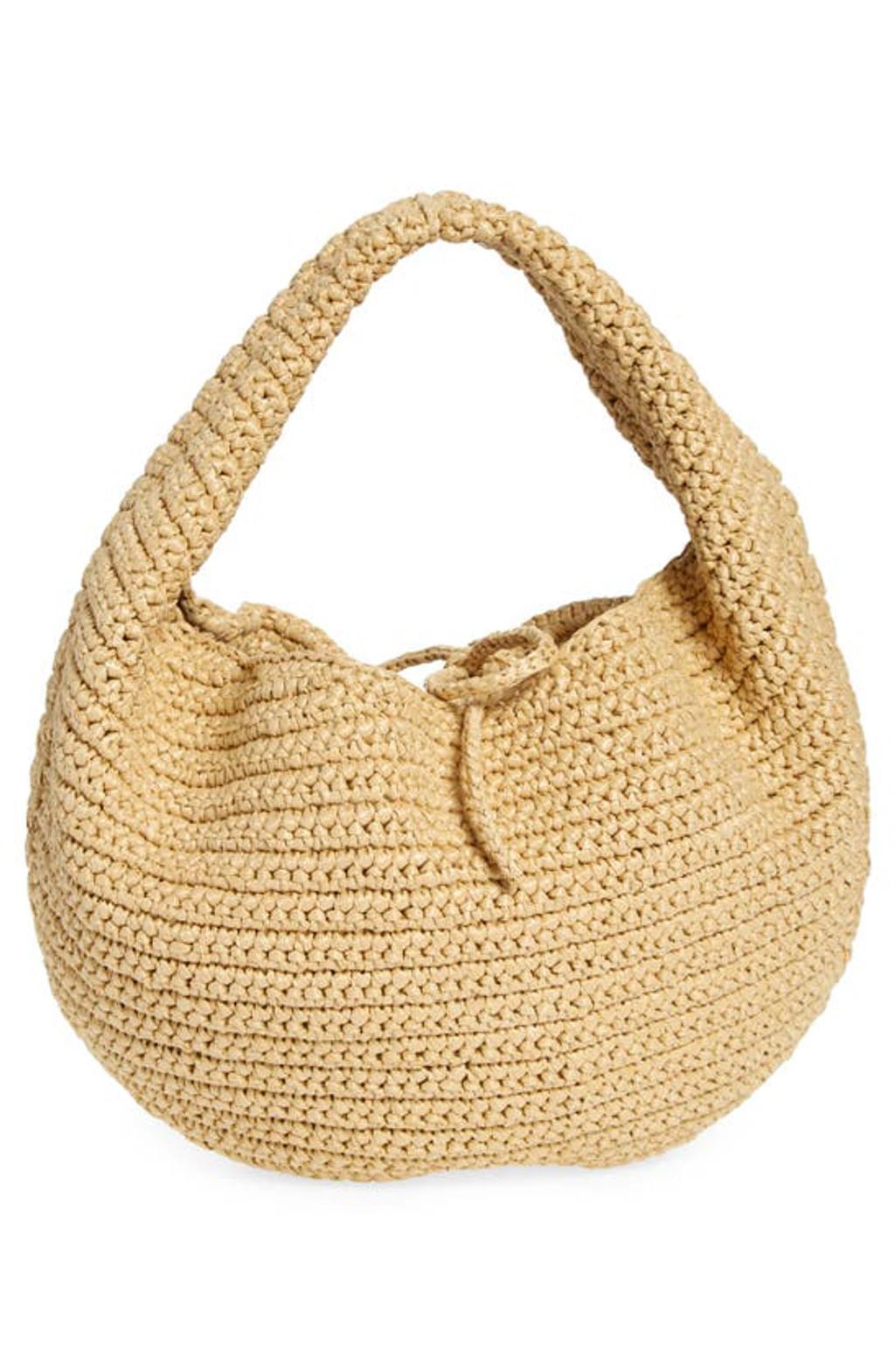 Medium Olivia Raffia Hobo Bag In Neutrals Product Image