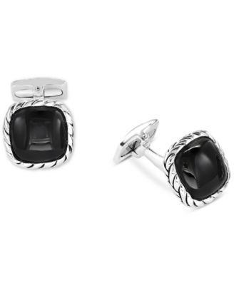 Effy Mens Tiger Eye Cufflinks in Sterling Silver (Also in Black Agate) Product Image