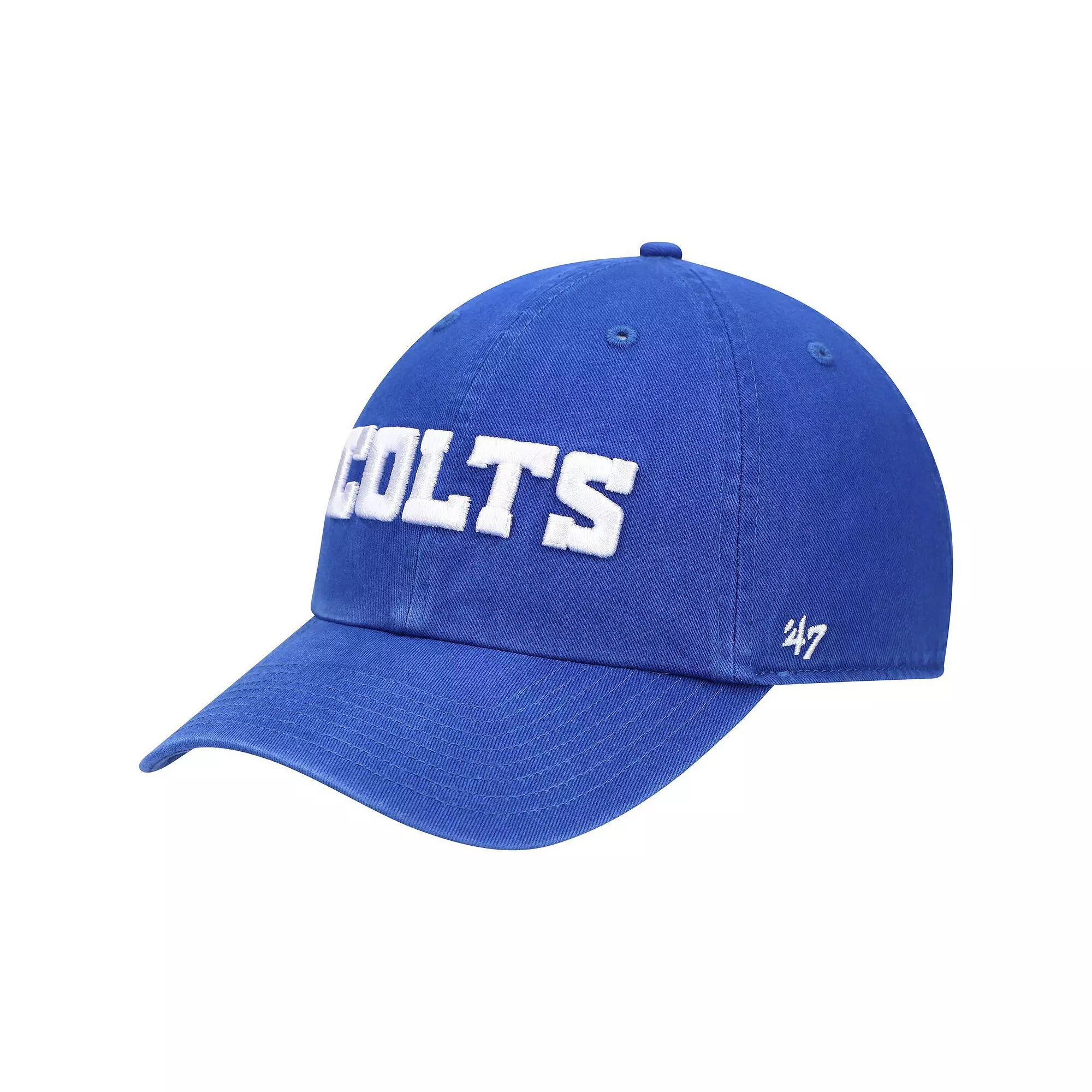 Men's '47 Royal Indianapolis Colts Clean Up Script Adjustable Hat, Blue Product Image