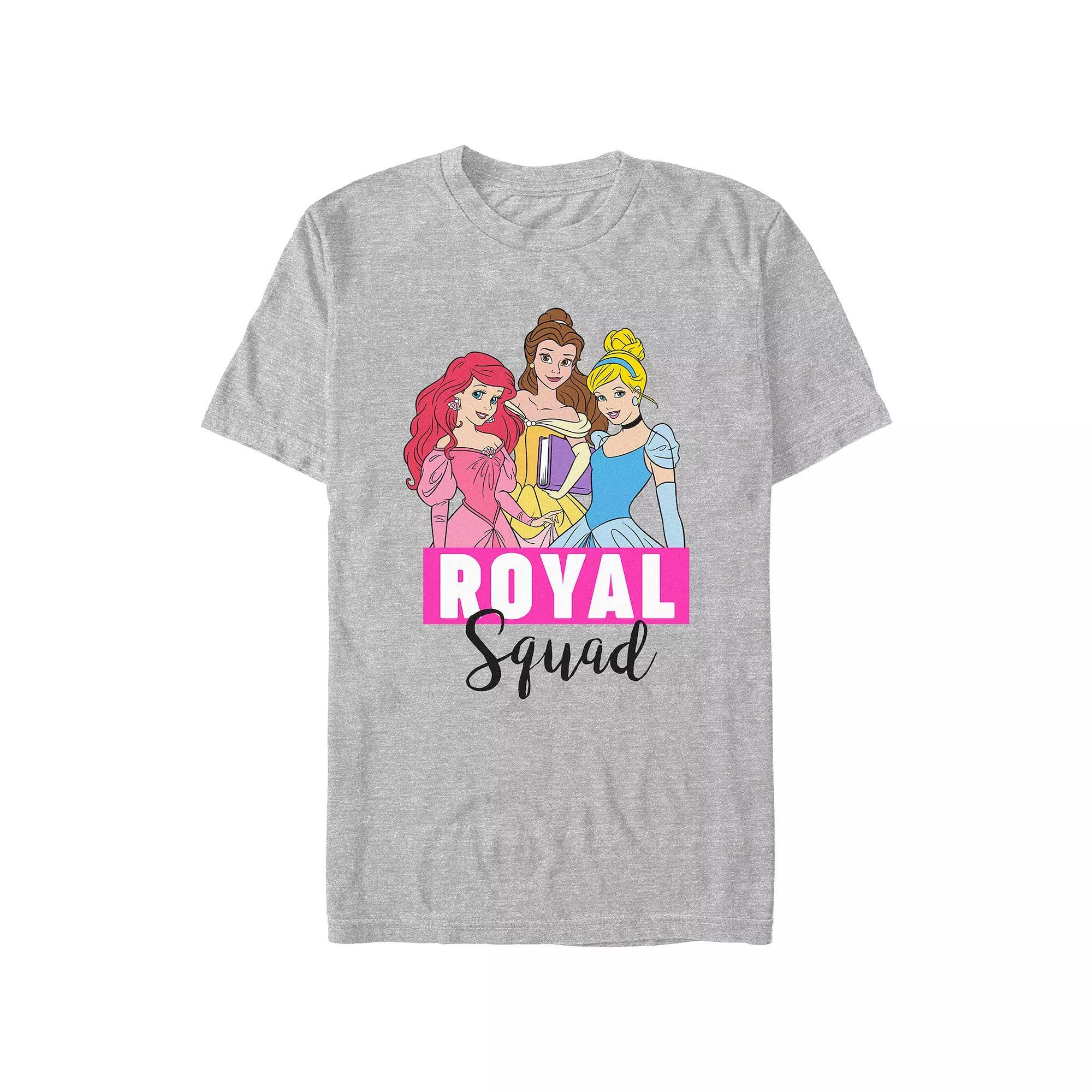 Disney's Ariel, Belle & Cinderella Princess Royal Squad Juniors' Boyfriend Graphic Tee, Women's, Size: Small, Athletic Grey Product Image