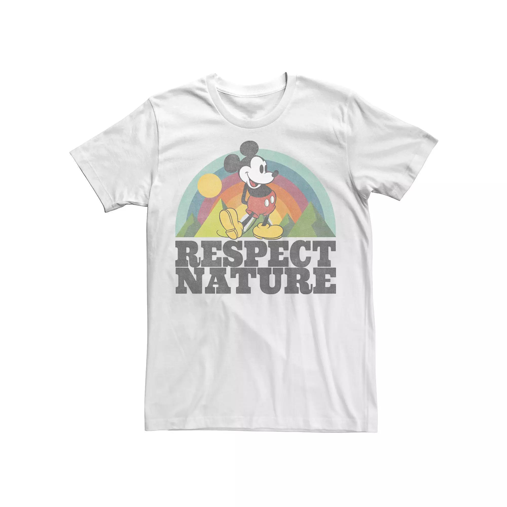 Disney's Mickey & Friends Mickey Mouse Men's Respect Nature Rainbow Tee,  Product Image