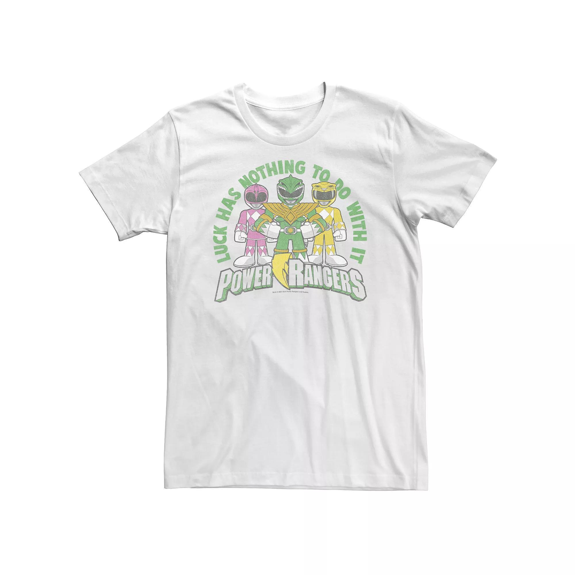 Big & Tall Power Rangers Luck Has Nothing To Do With It Group Shot Tee, Men's,  Product Image