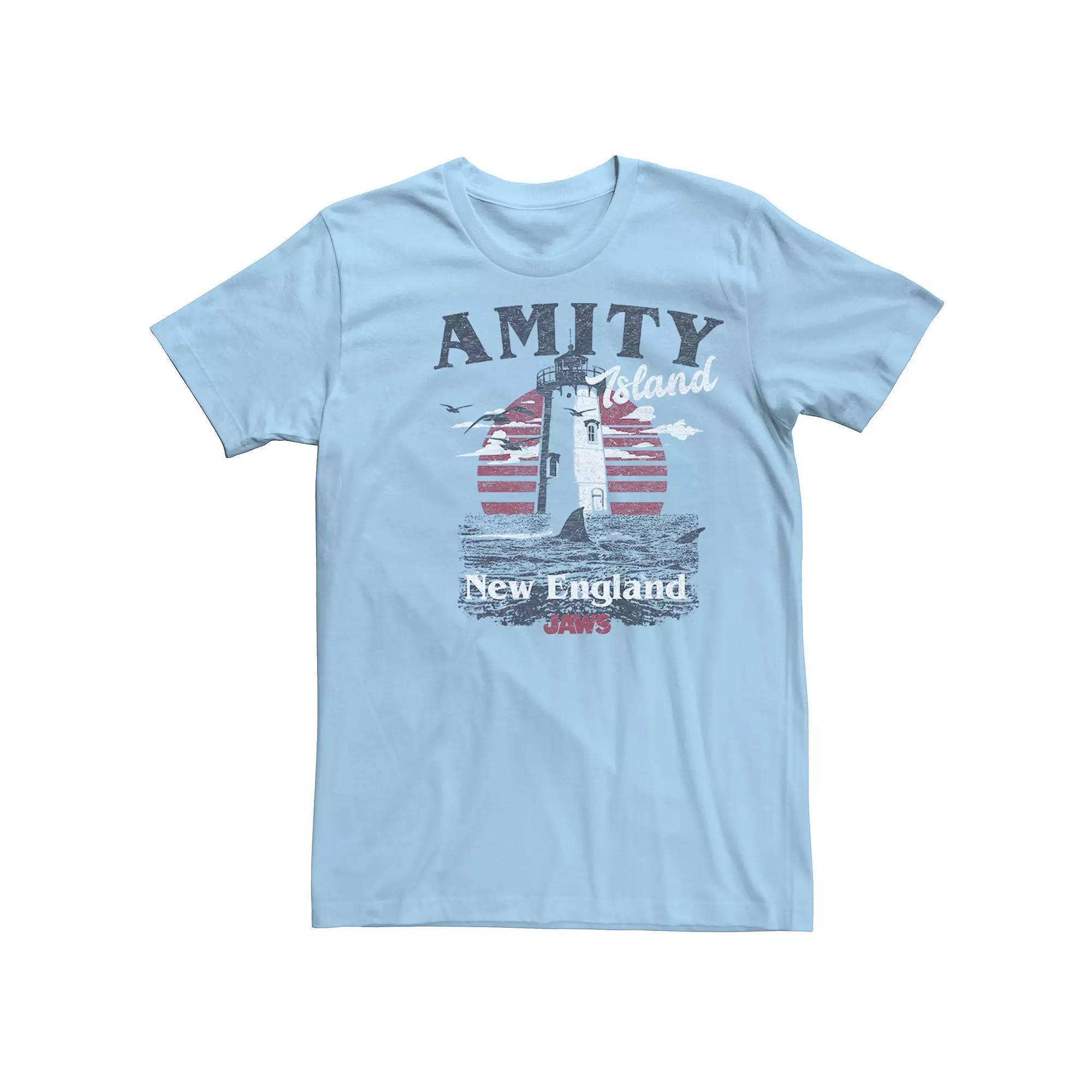 Men's Jaws Amity Island Lighthouse Destination Tee, Size: XL, Light Blue Product Image