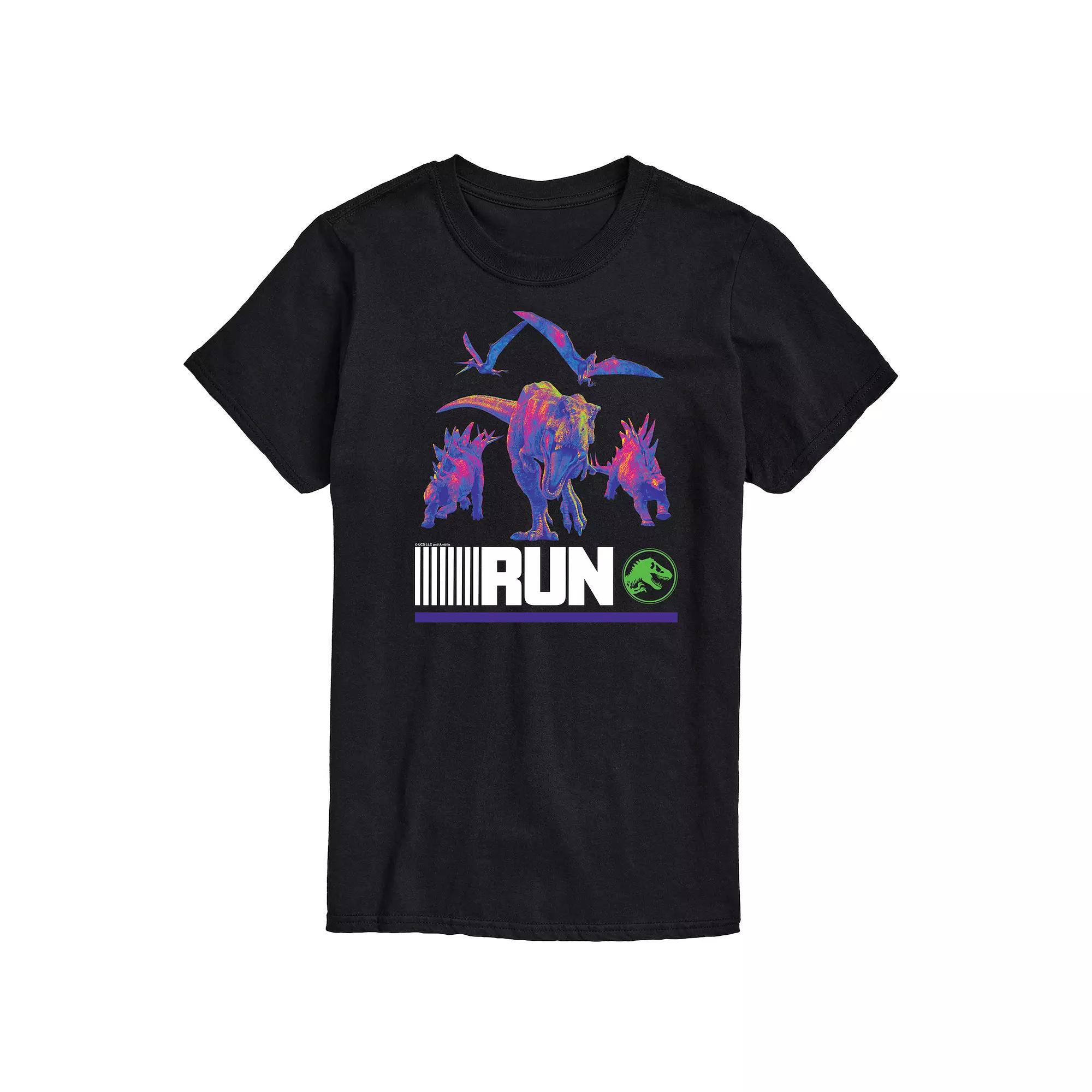 Men's Jurassic World Run Infared Dinos Graphic Tee,  Product Image