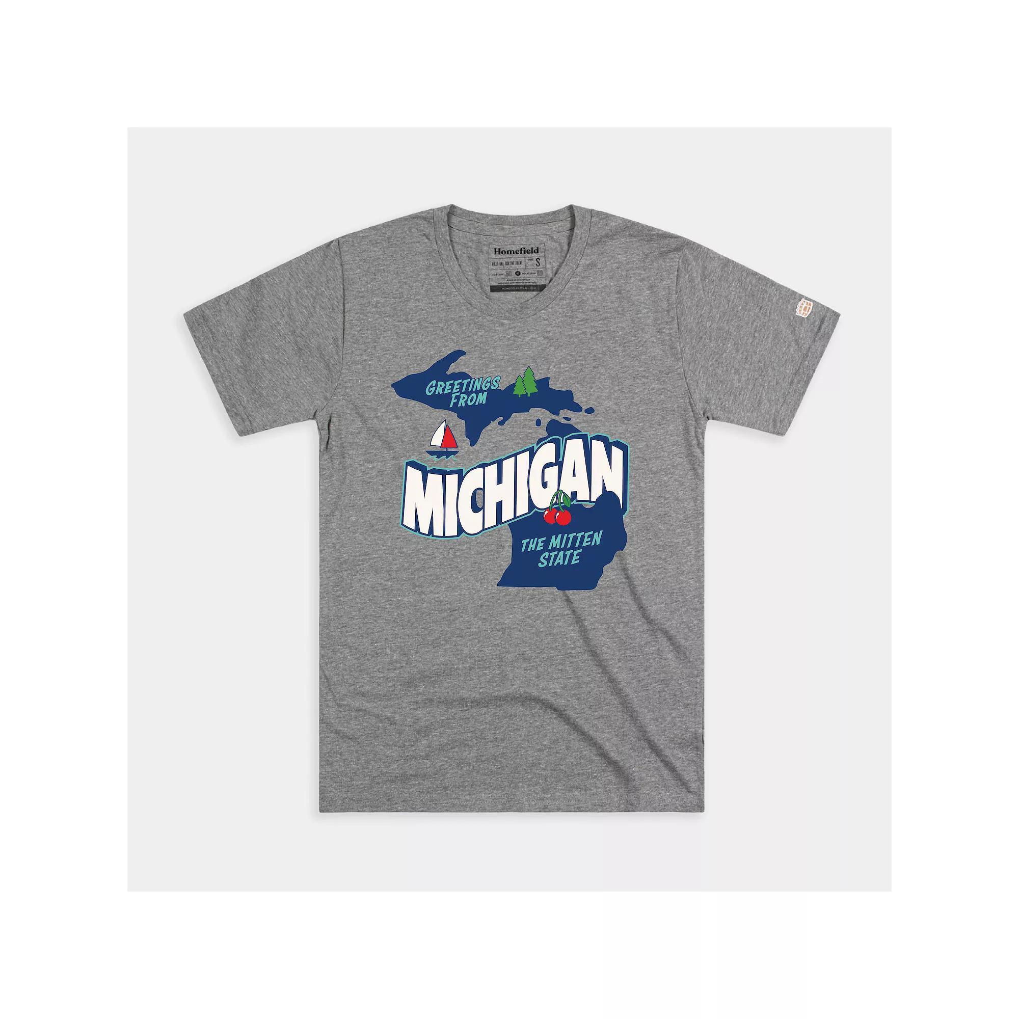 Men's Homefield Michigan The Mitten State Tourist Shirt, Size: Large, Gray Product Image
