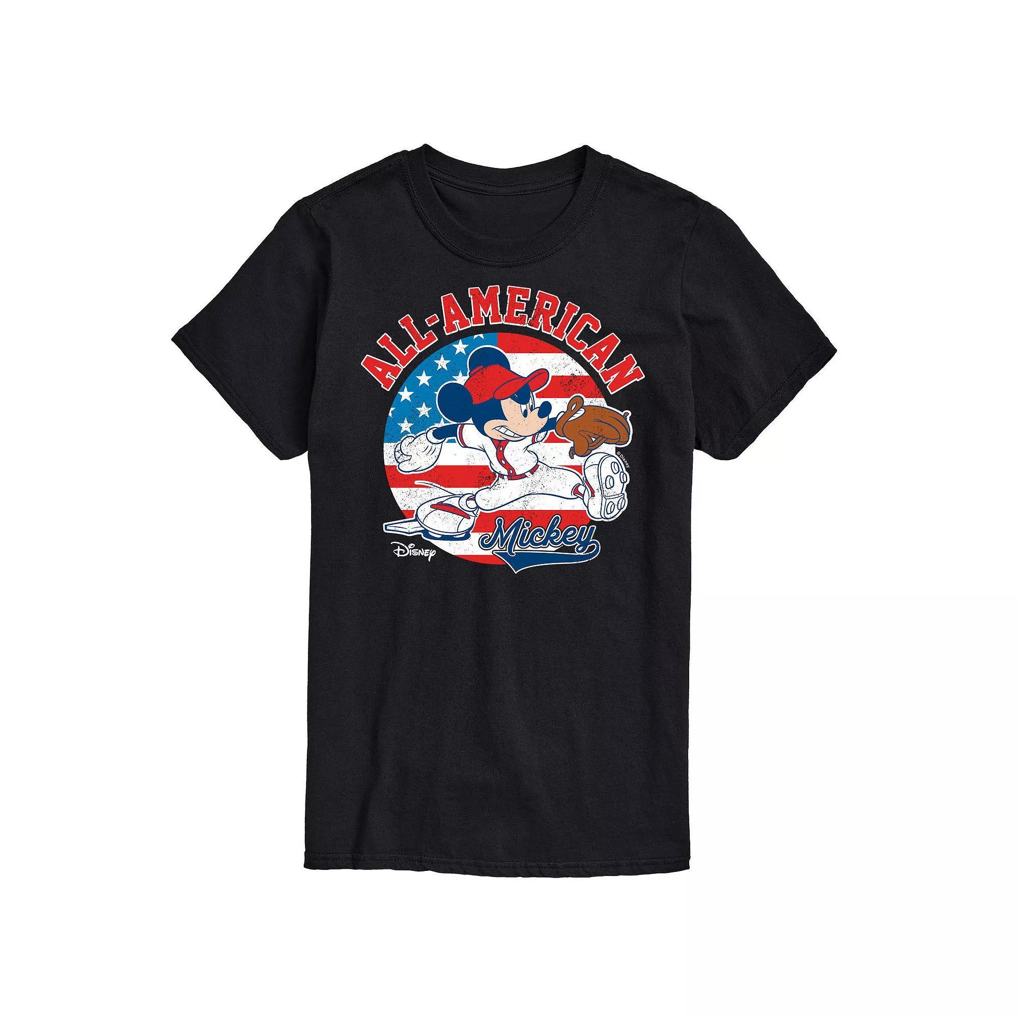 Disney's Mickey Mouse Men's All-American Baseball Graphic Tee,  Product Image